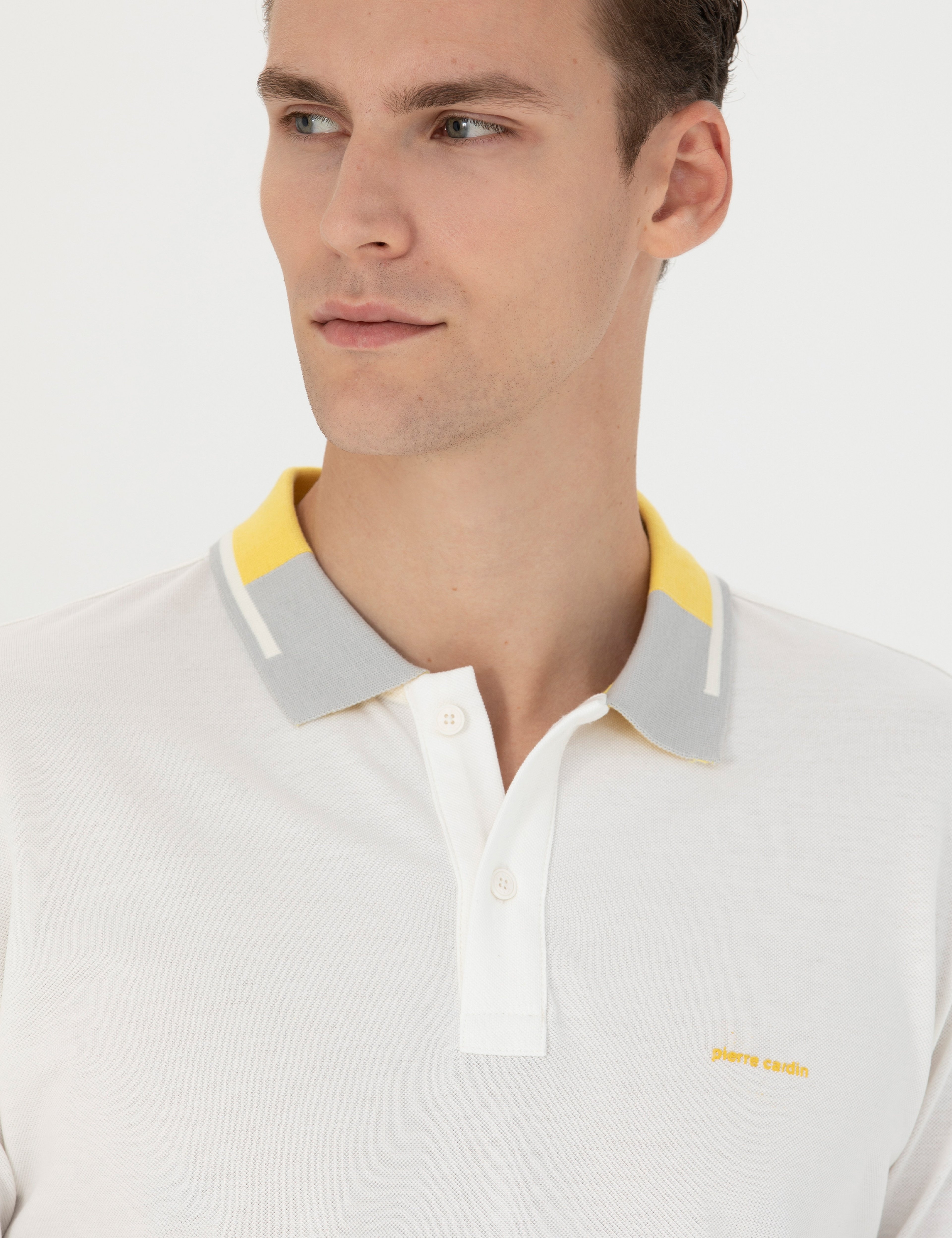 Ekru Slim Fit Tişört - Image 2