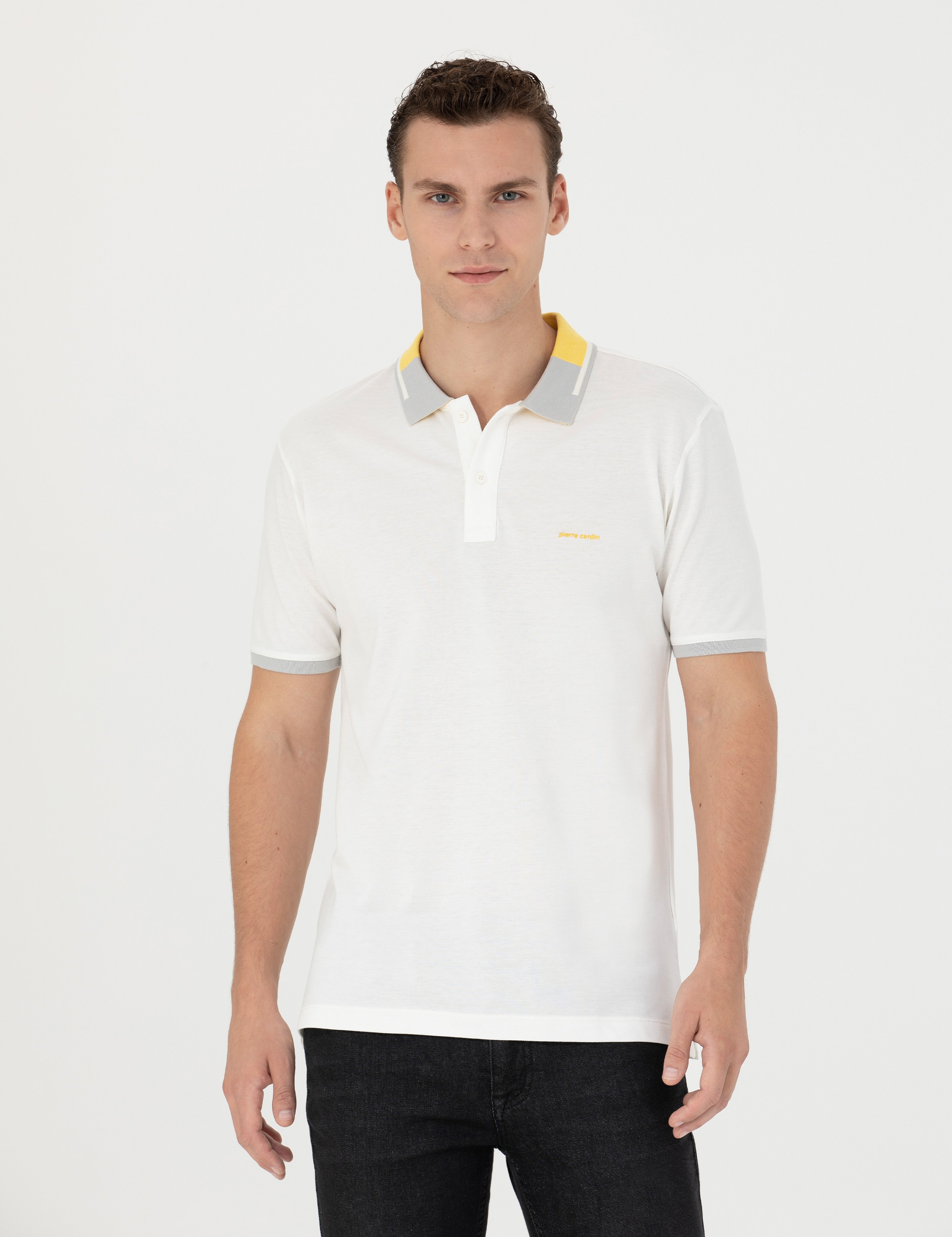 Ekru Slim Fit Tişört - Image 1