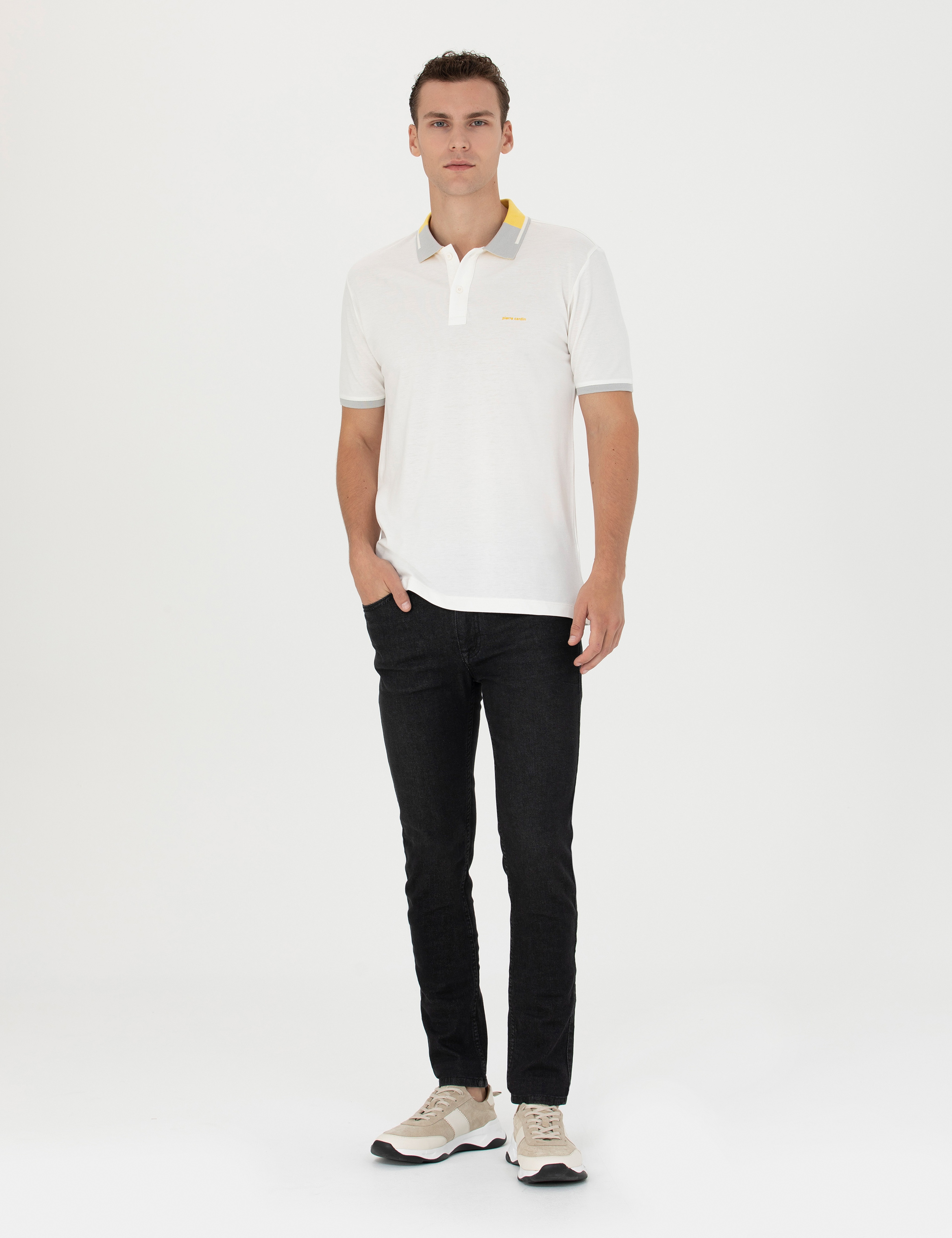 Ekru Slim Fit Tişört - Image 4