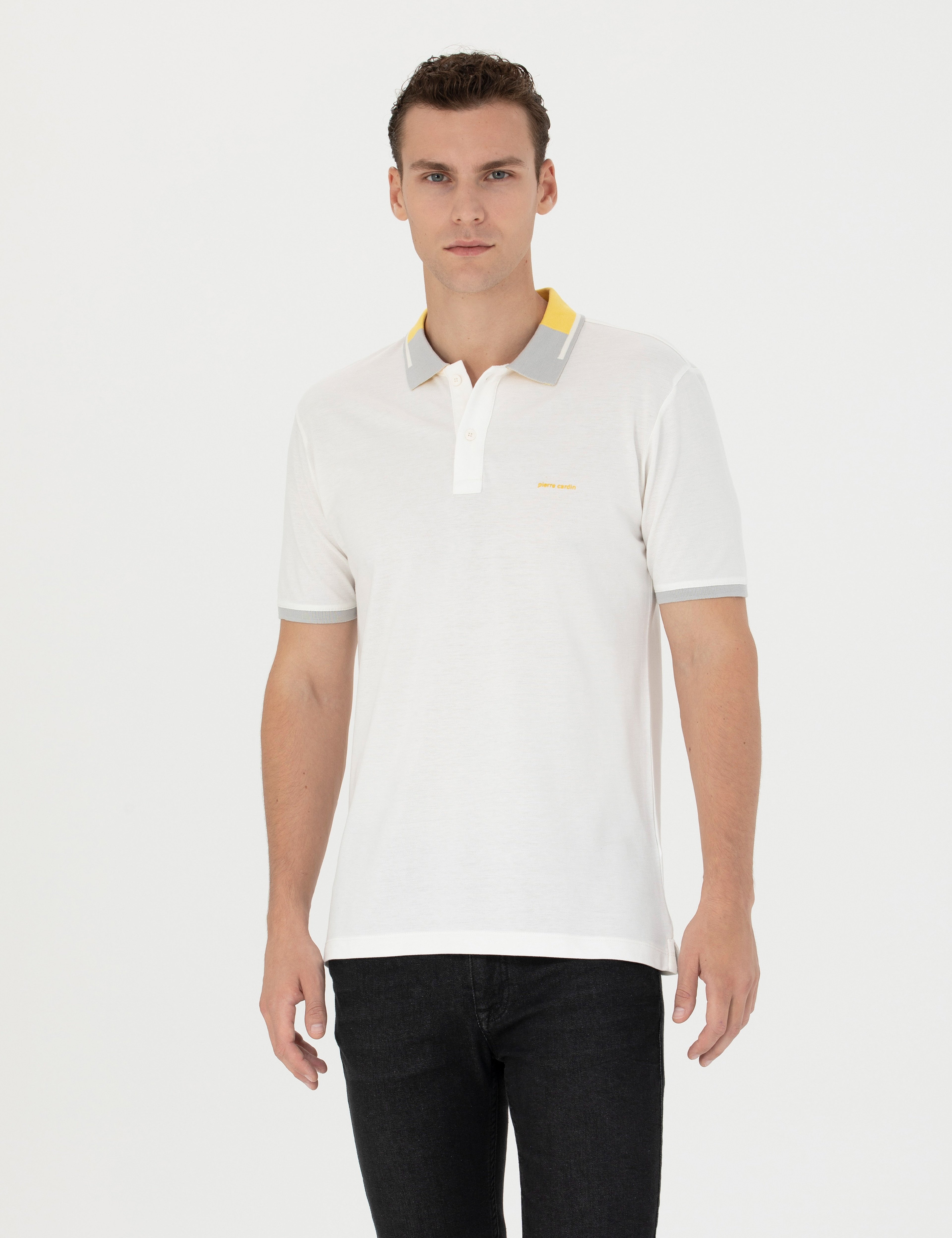 Ekru Slim Fit Tişört - Image 3