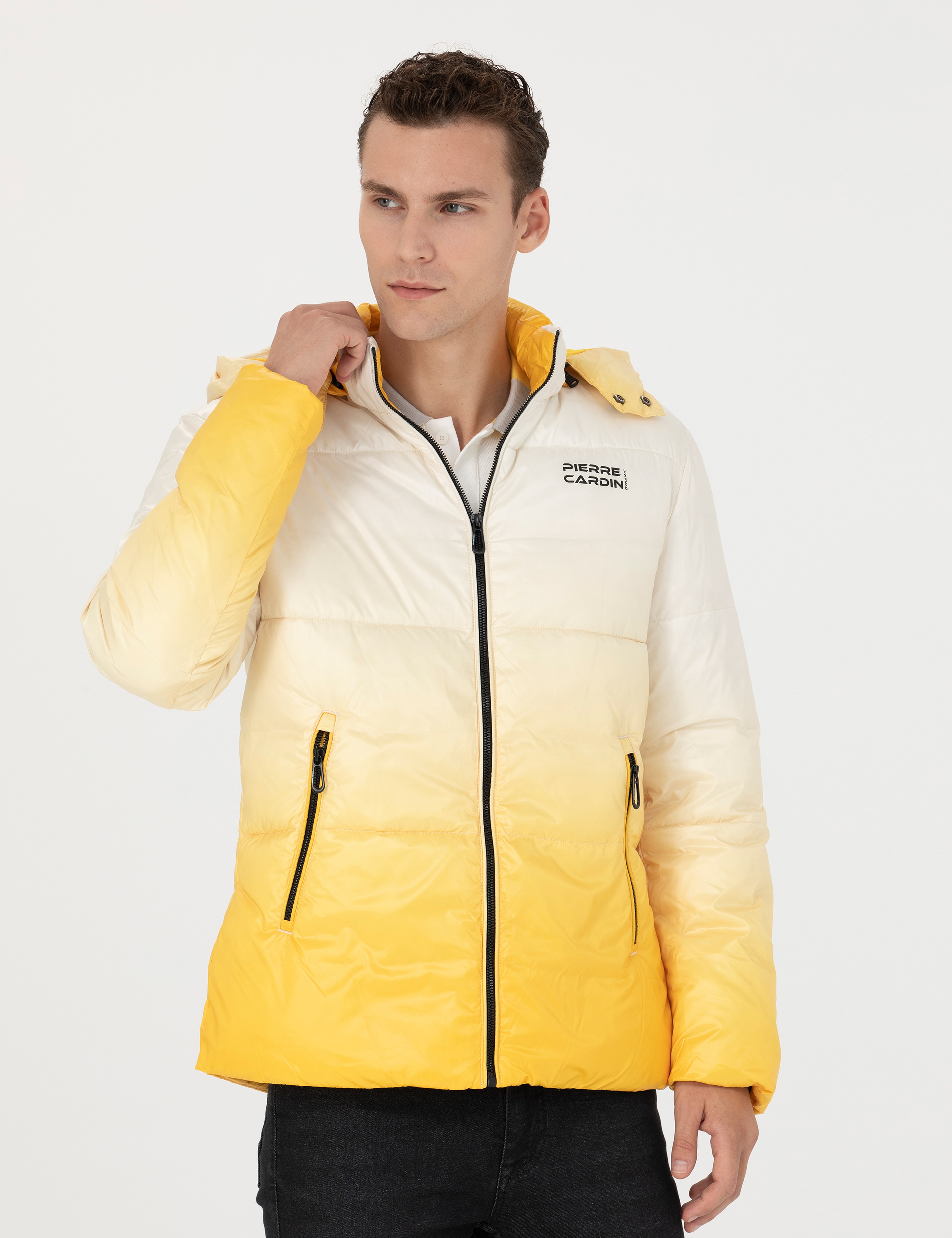 Sarı Kapüşonlu Spor Mont - Image 3