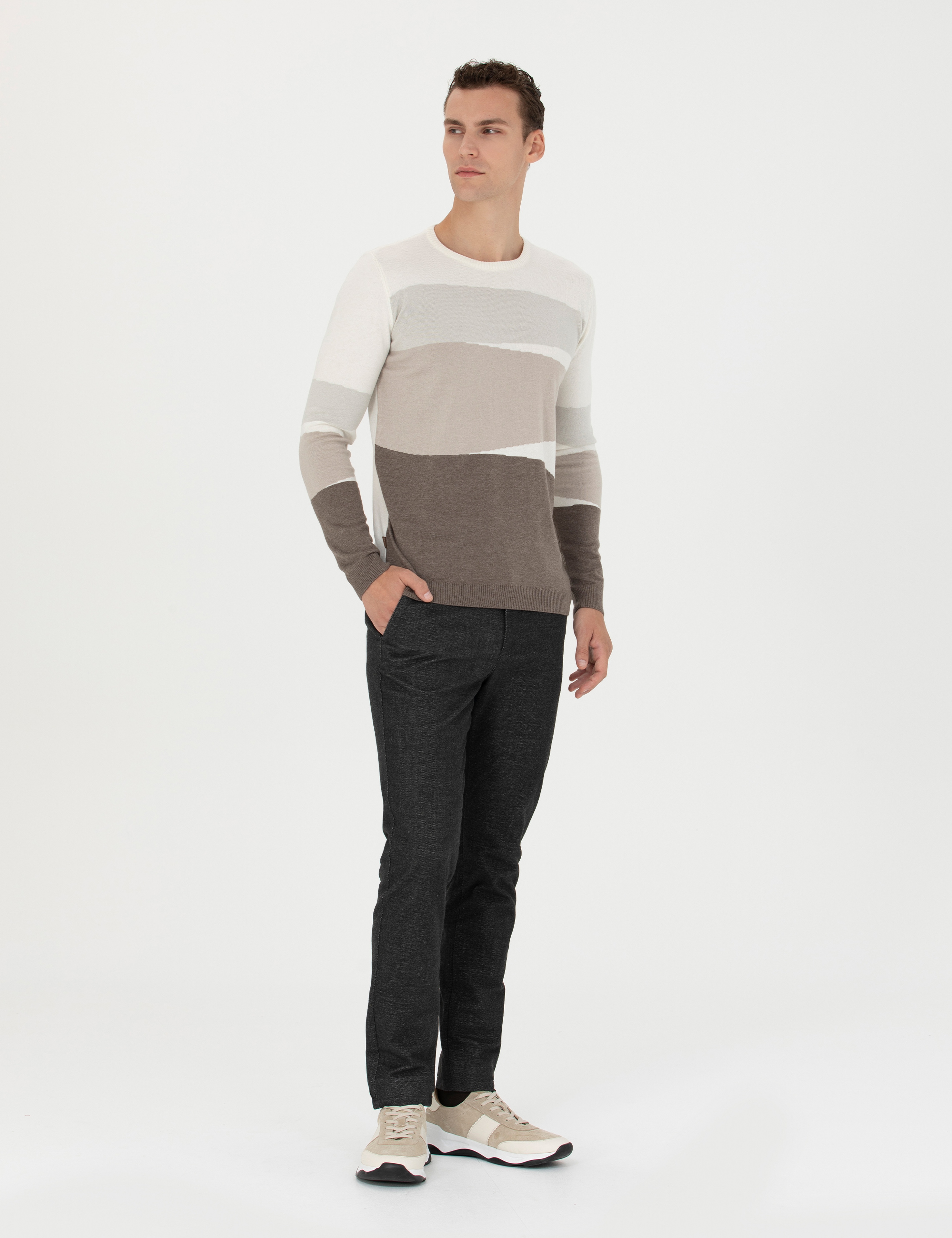 Antrasit Slim Fit Kanvas Pantolon