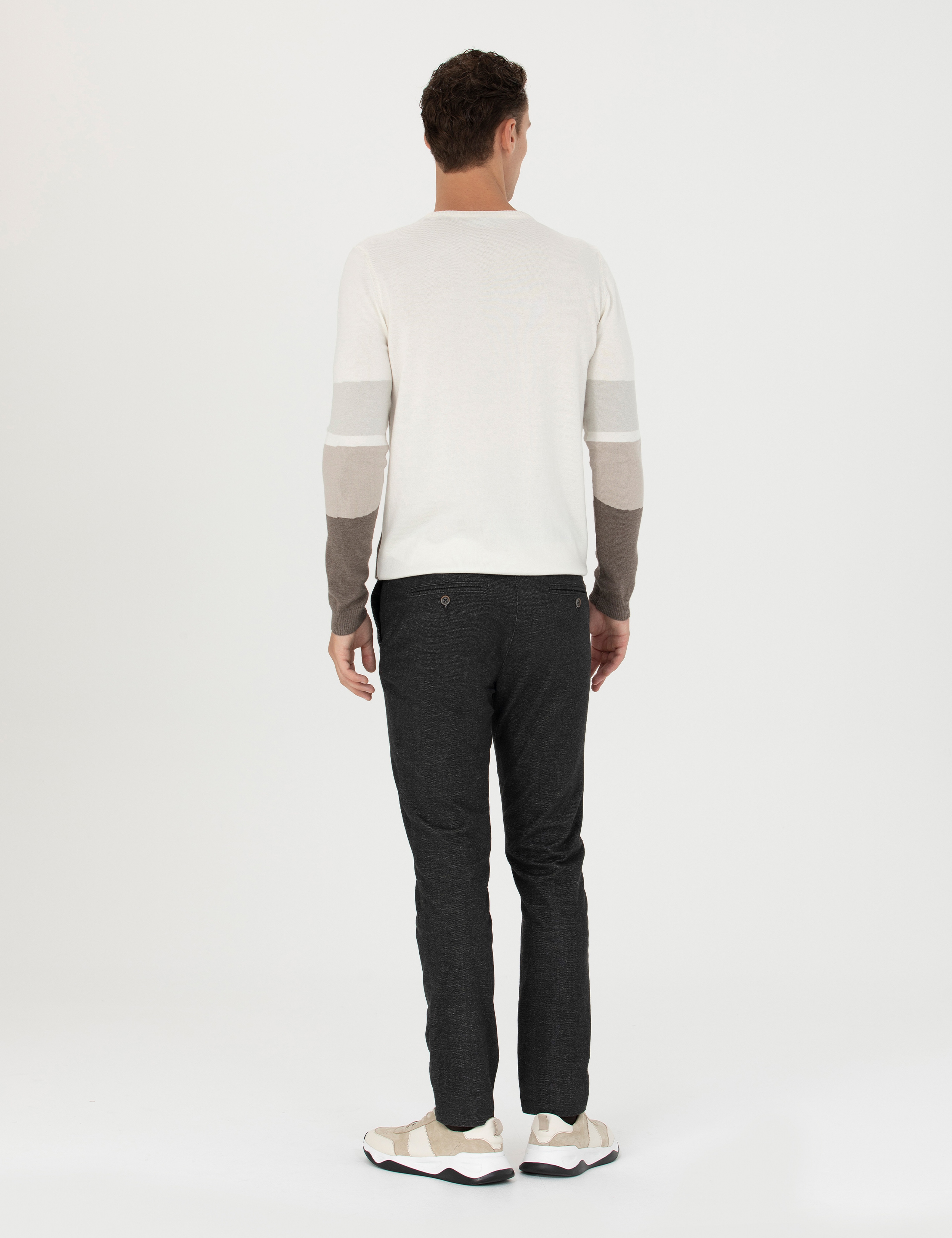 Antrasit Slim Fit Kanvas Pantolon - Image 4