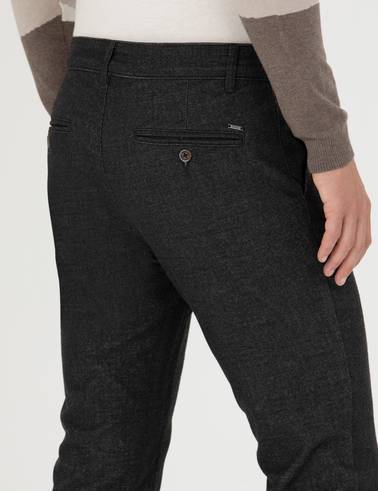Antrasit Slim Fit Kanvas Pantolon