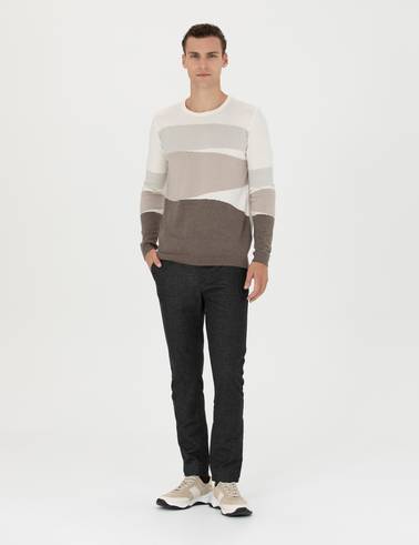 Antrasit Slim Fit Kanvas Pantolon