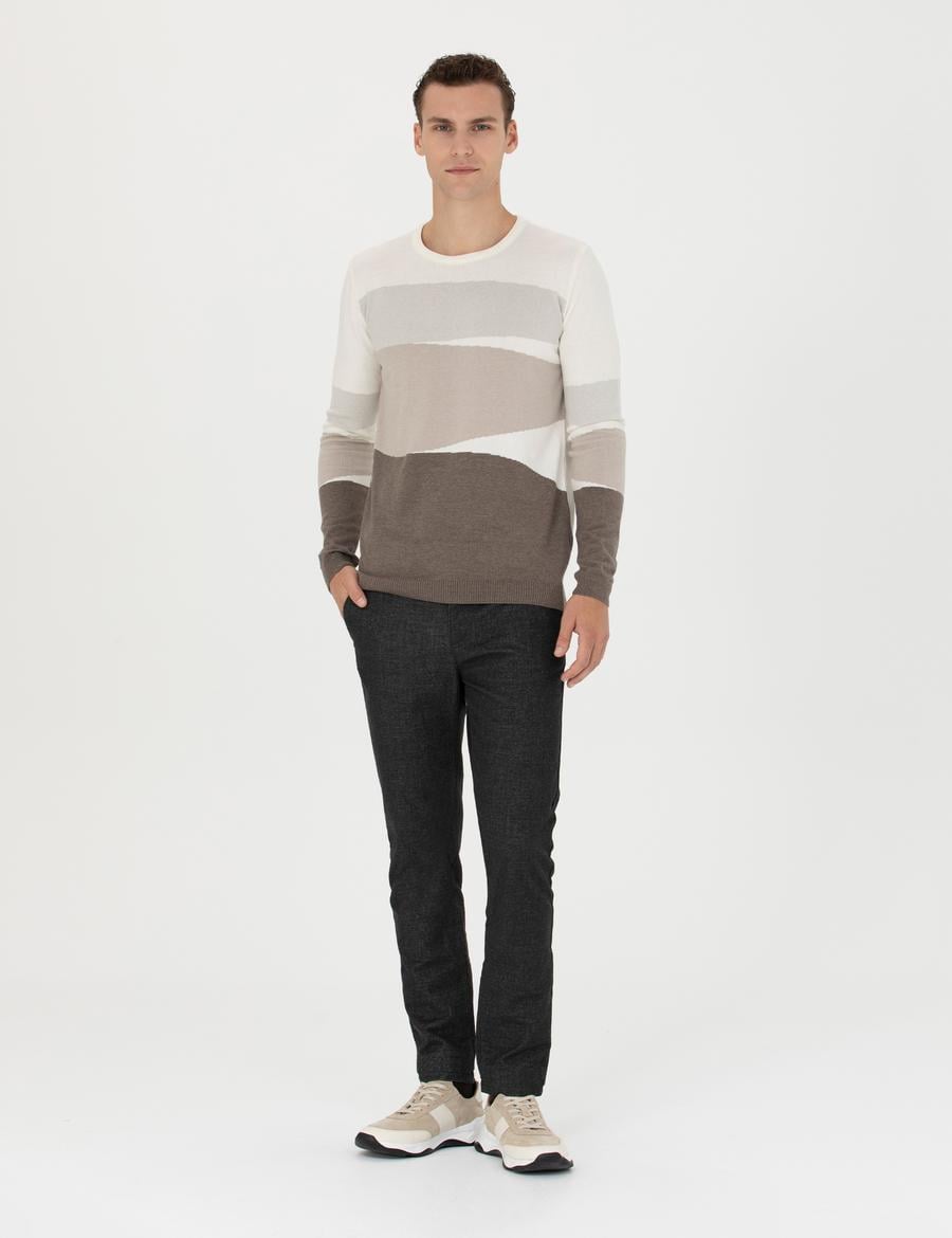 Antrasit Slim Fit Kanvas Pantolon