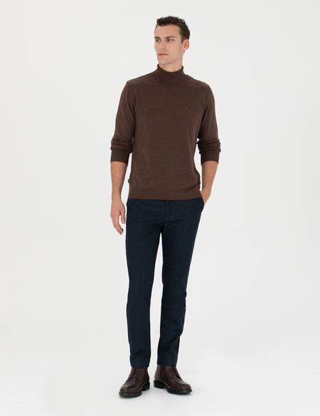 Lacivert Slim Fit Kanvas Pantolon - 50278130195