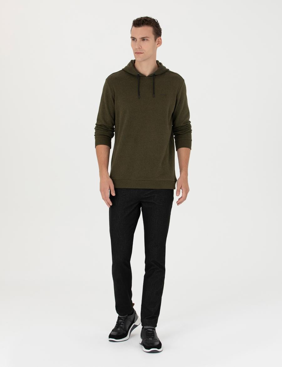 Siyah Slim Fit Kanvas Pantolon