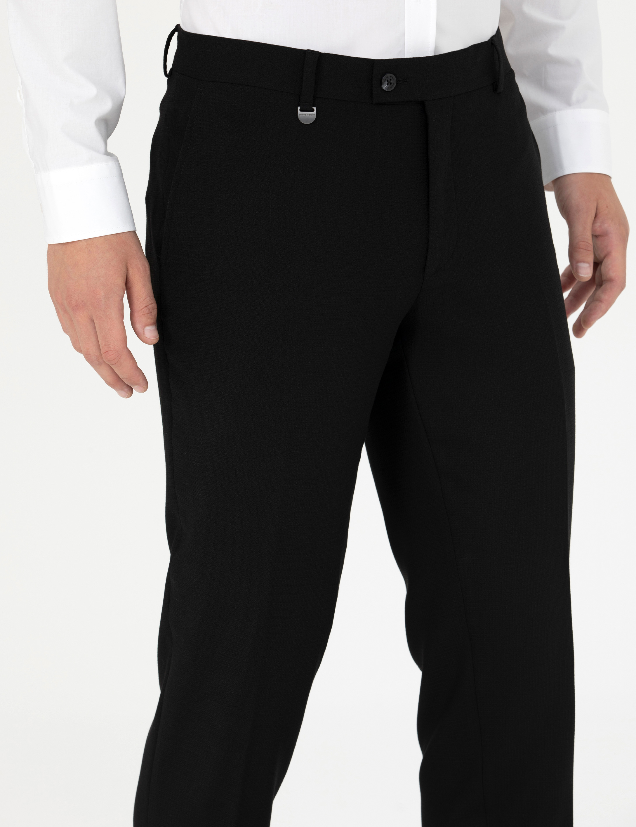 Siyah Ekstra Slim Fit Kumaş Pantolon - Image 5