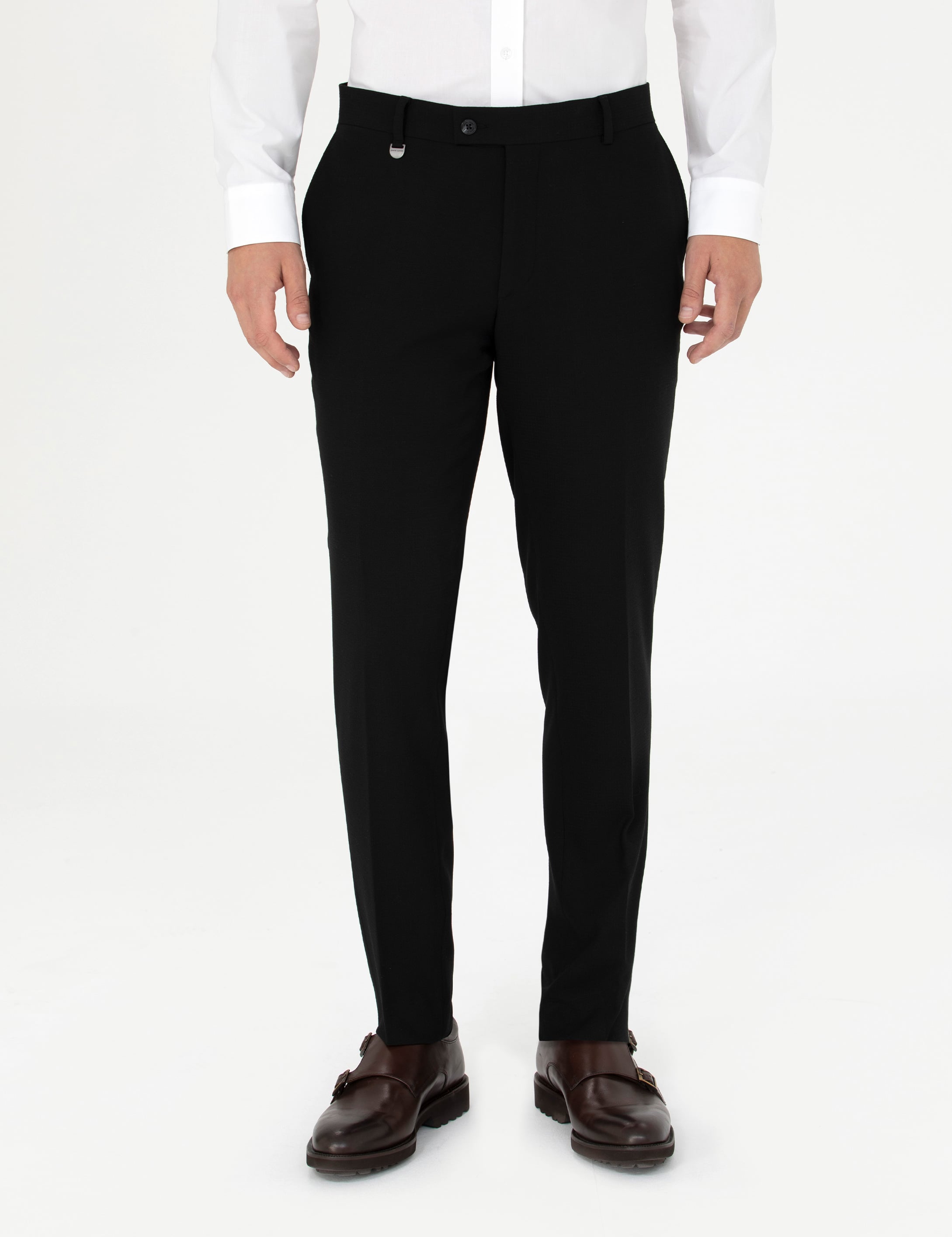 Siyah Ekstra Slim Fit Kumaş Pantolon - Image 2
