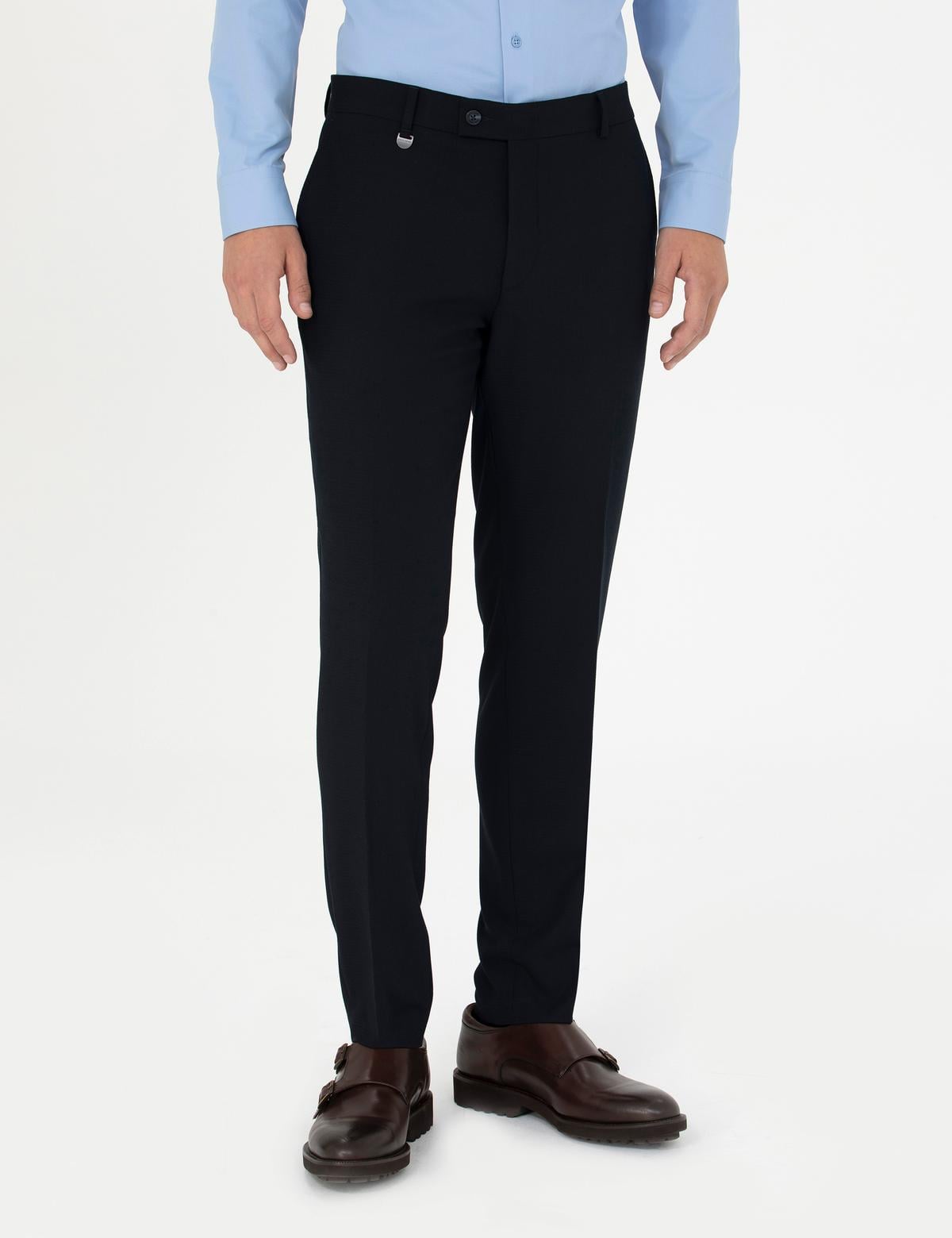 Lacivert Ekstra Slim Fit Kumaş Pantolon - 50278452039