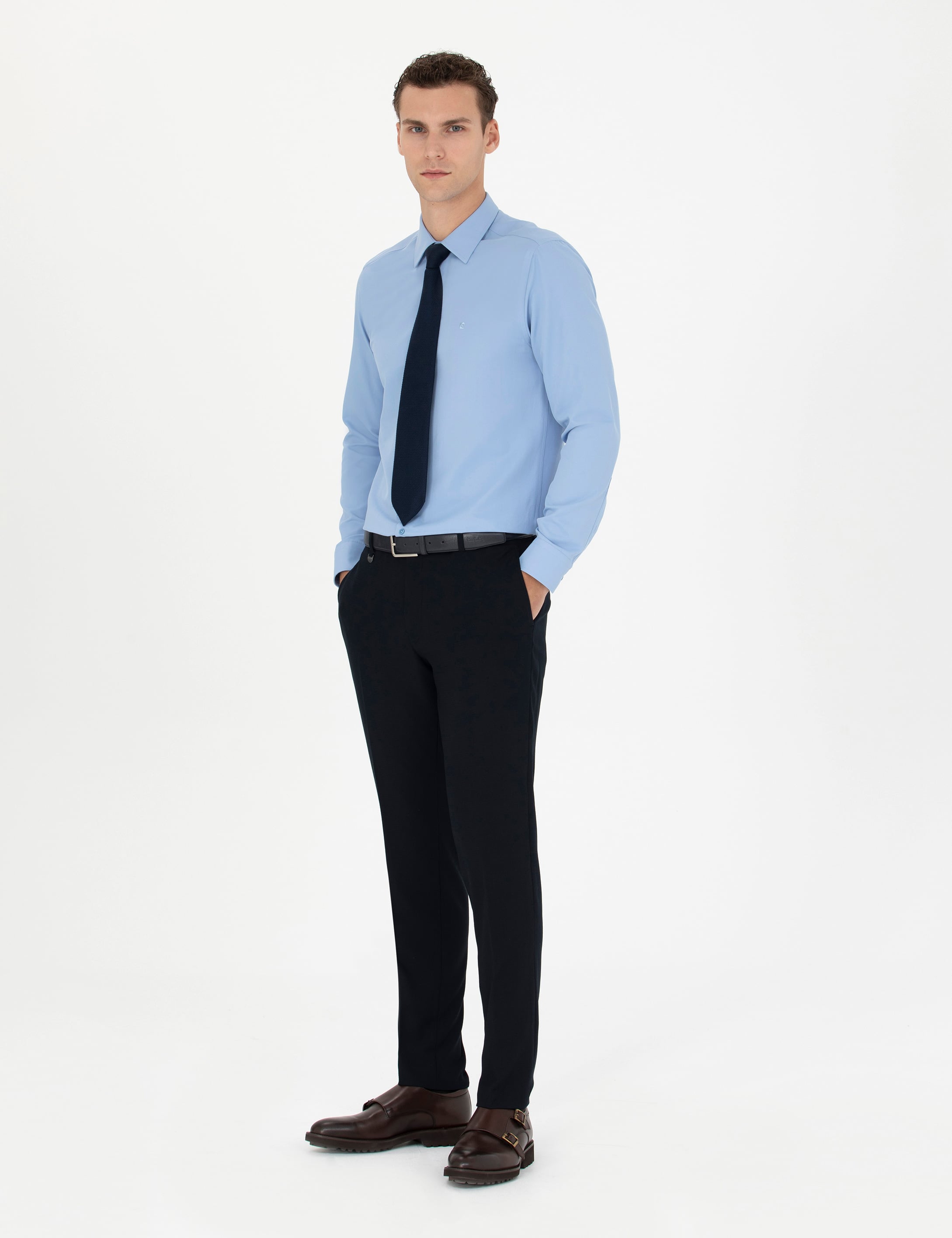 Lacivert Ekstra Slim Fit Kumaş Pantolon