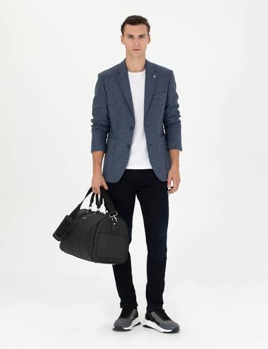 Lacivert Slim Fit Yün Karışımlı Ceket