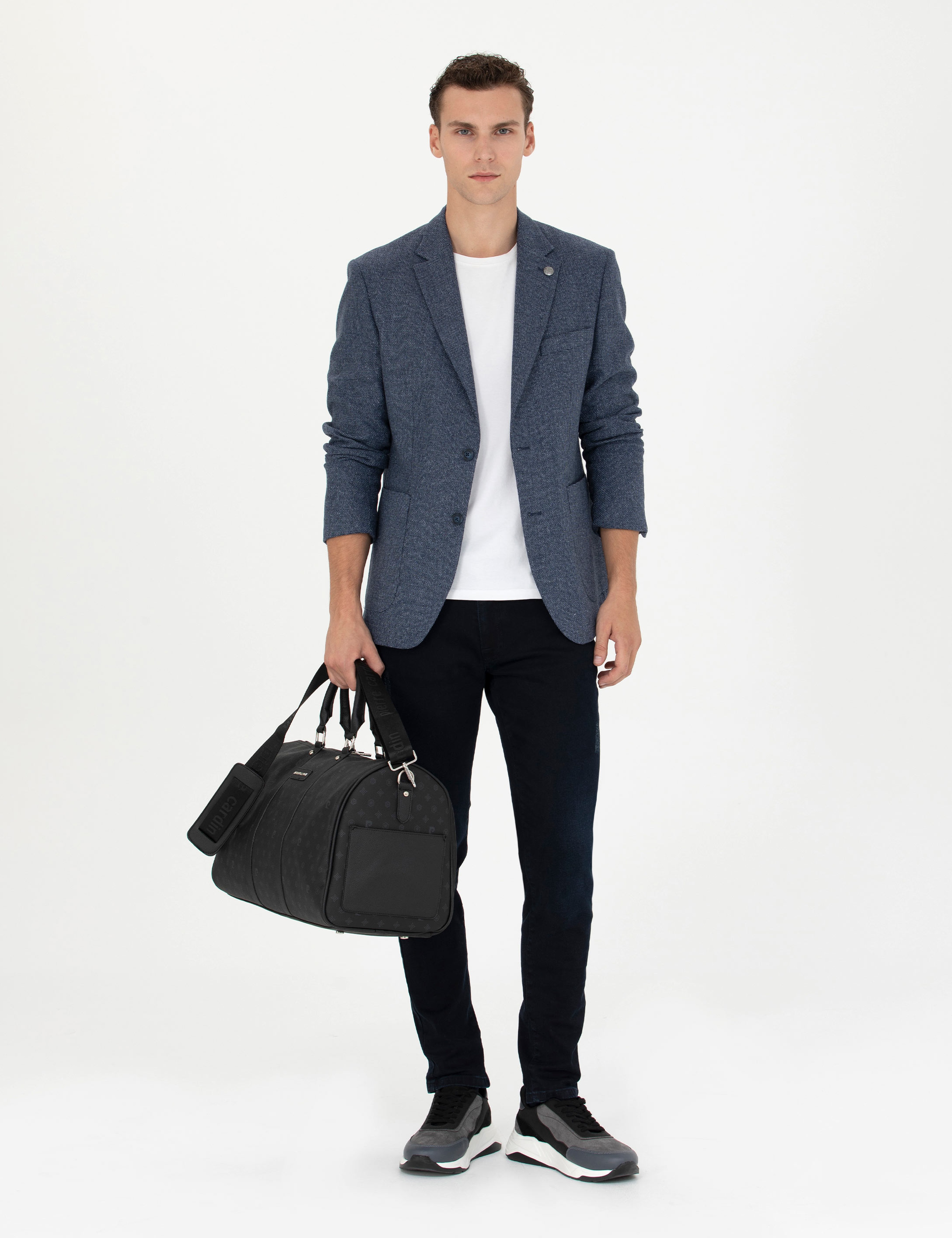 Lacivert Slim Fit Yün Karışımlı Ceket - Image 4