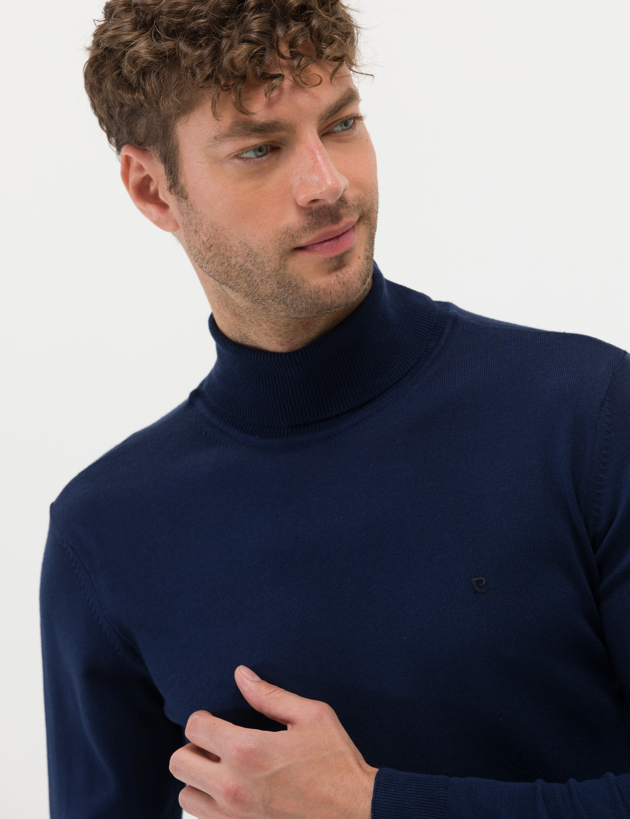 Pierre Cardin Açık Lacivert Slim Fit Balıkçı Yaka Basic Triko Kazak görsel 2