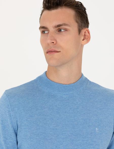 Mavi Melanj Slim Fit Çeyrek Yaka Basic Triko Kazak - 50276158027