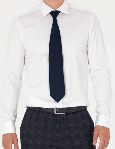 Beyaz Likralı Kolay Ütülenebilir Ex. Slim Fit Basic Gömlek