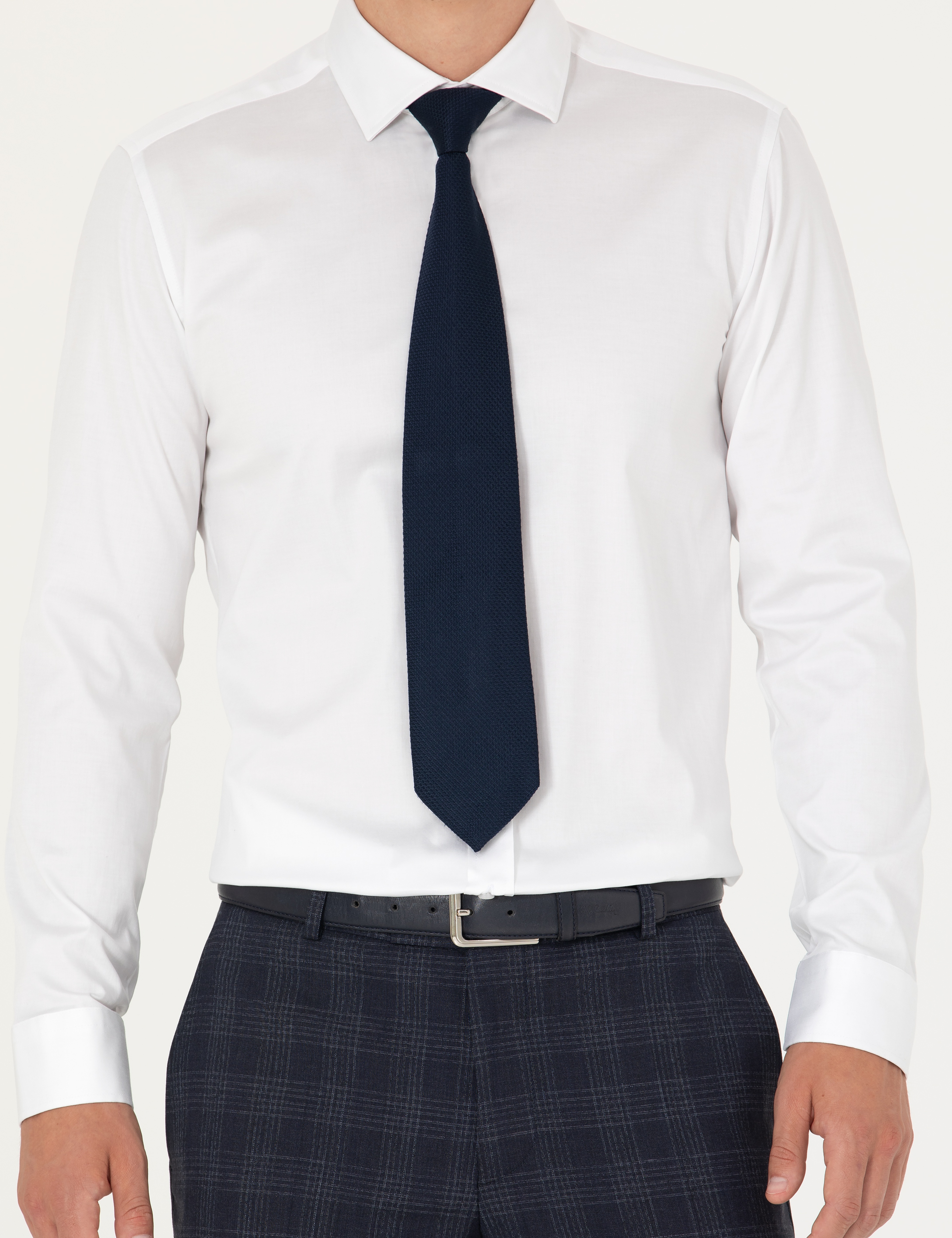 Beyaz Likralı Kolay Ütülenebilir Ex. Slim Fit Basic Gömlek