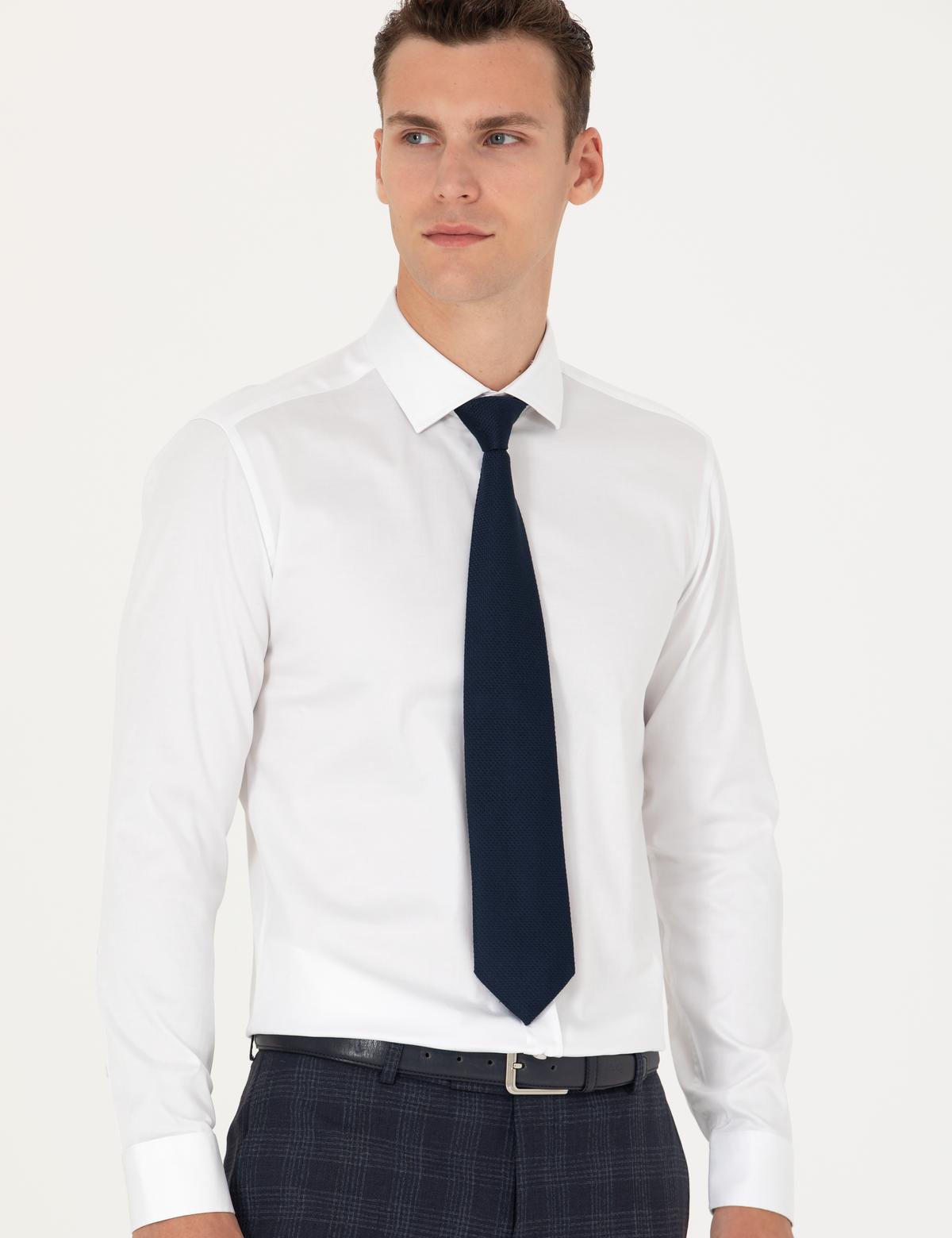 Beyaz Likralı Kolay Ütülenebilir Ex. Slim Fit Basic Gömlek - 50277141015