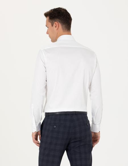 Beyaz Likralı Kolay Ütülenebilir Ex. Slim Fit Basic Gömlek - 50277141015
