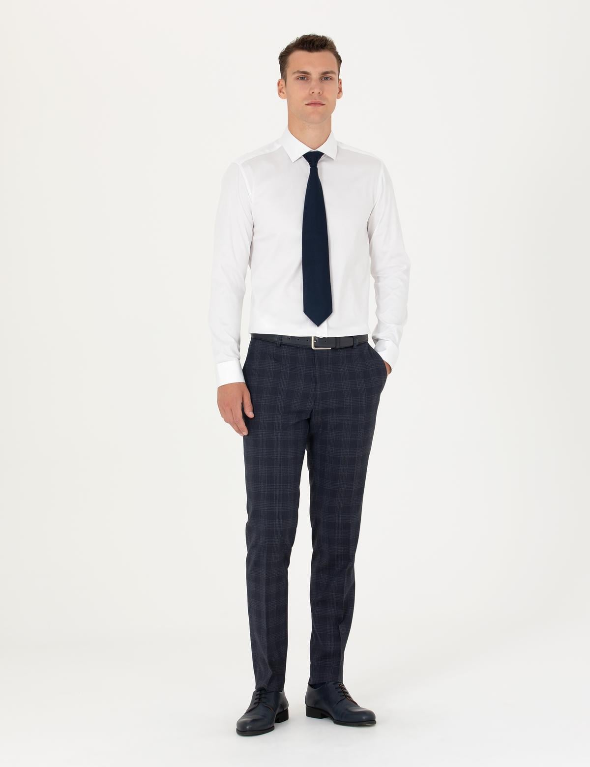 Beyaz Likralı Kolay Ütülenebilir Ex. Slim Fit Basic Gömlek - 50277141015