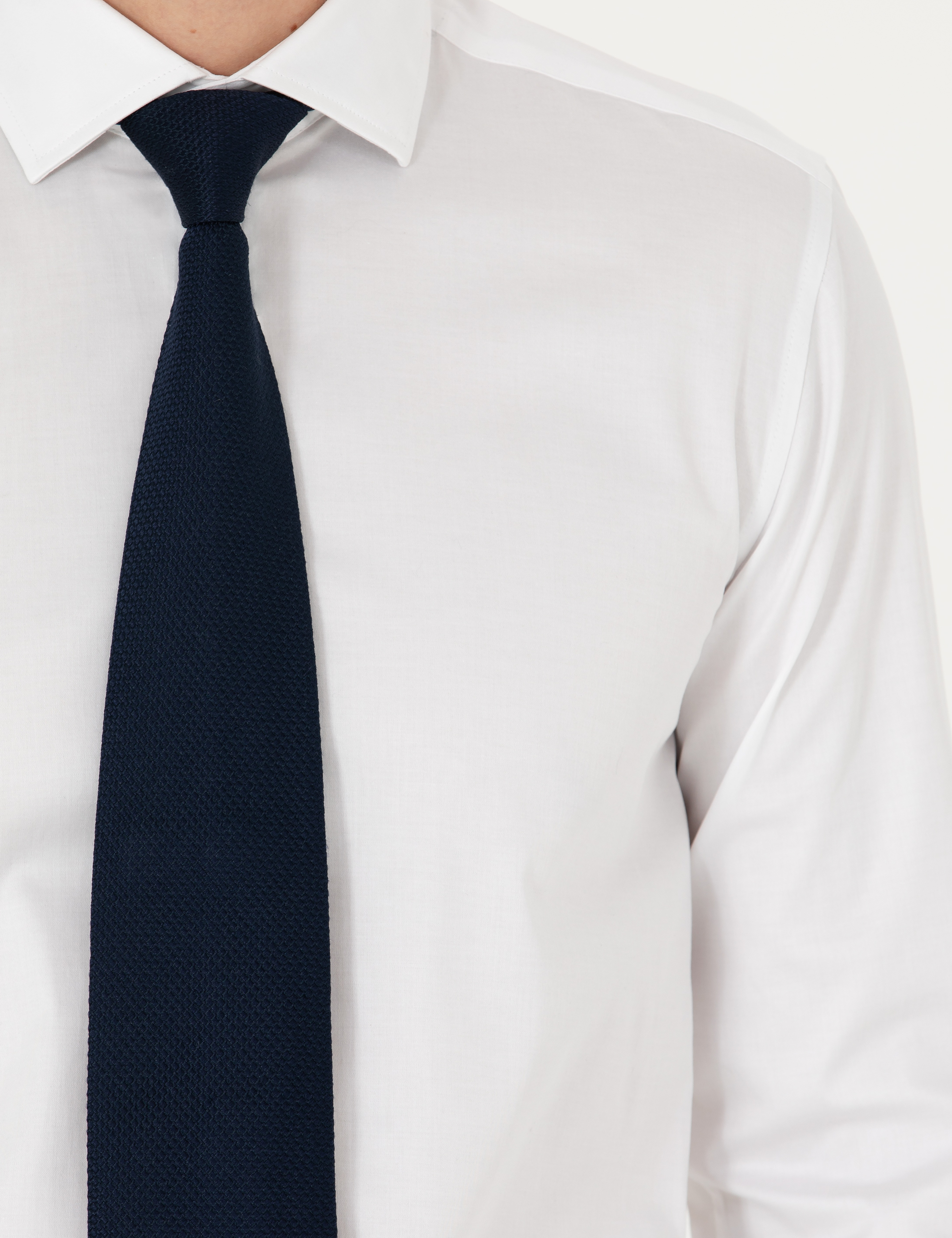 Beyaz Likralı Kolay Ütülenebilir Ex. Slim Fit Basic Gömlek - Image 7