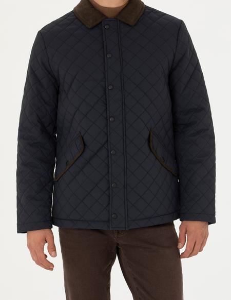 Lacivert Kapitone Mont - 50275488005