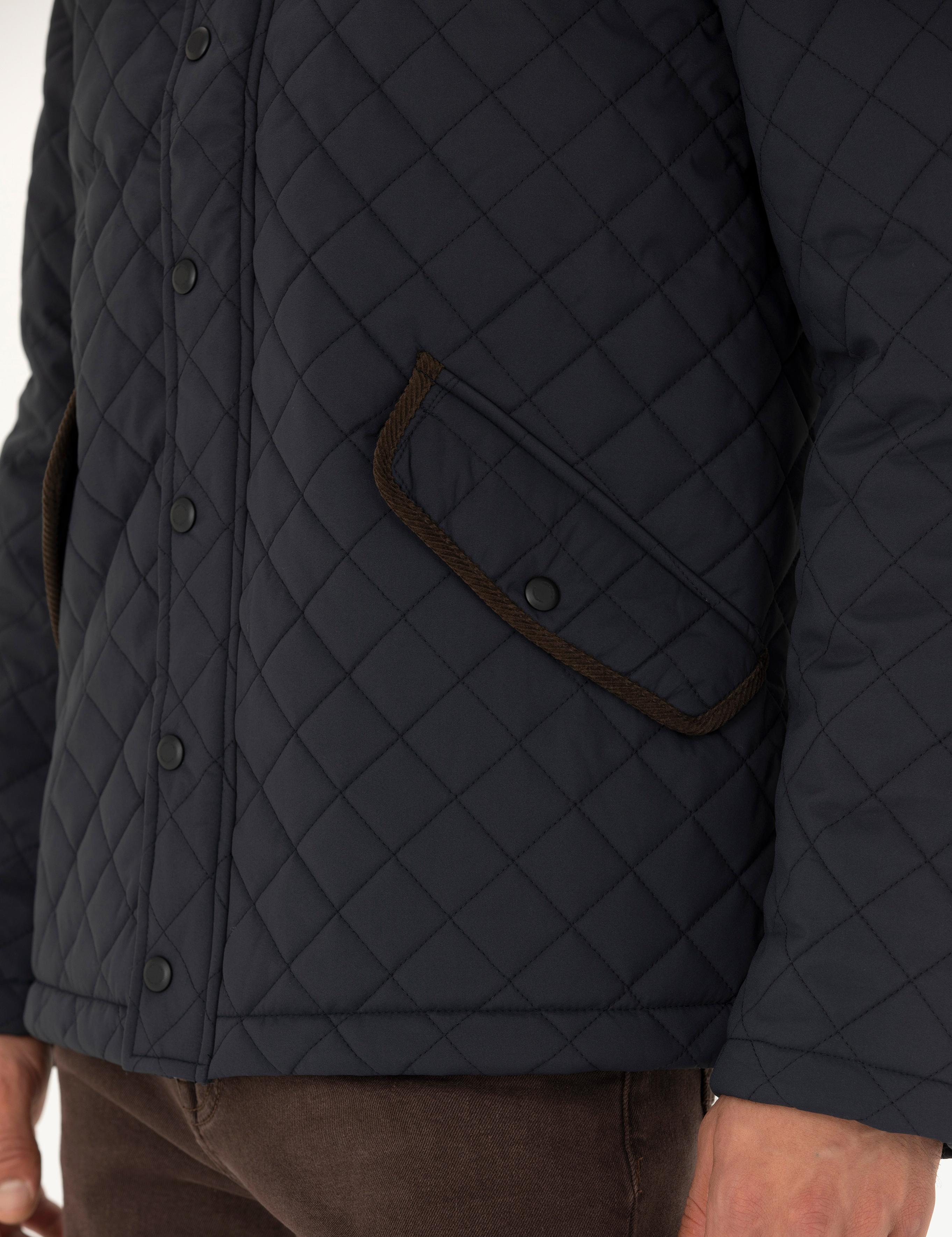 Lacivert Kapitone Mont