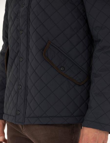 Lacivert Kapitone Mont - 50275488005