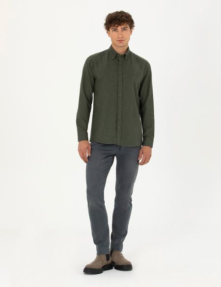 Haki Regular Fit Uzun Kollu Gömlek - 50275625013
