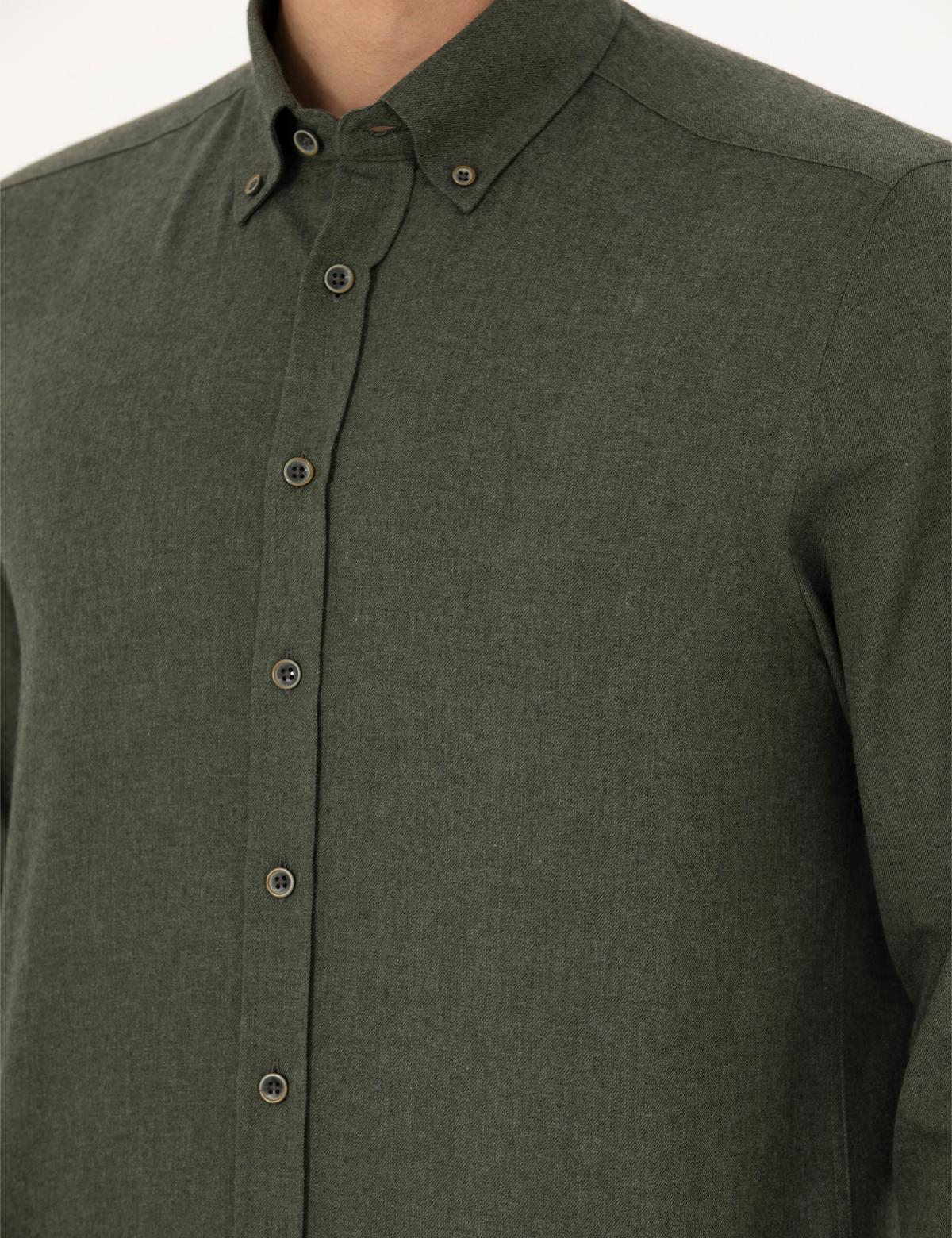 Haki Regular Fit Uzun Kollu Gömlek - 50275625013