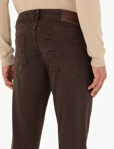 Kahverengi Slim Fit Jean Pantolon