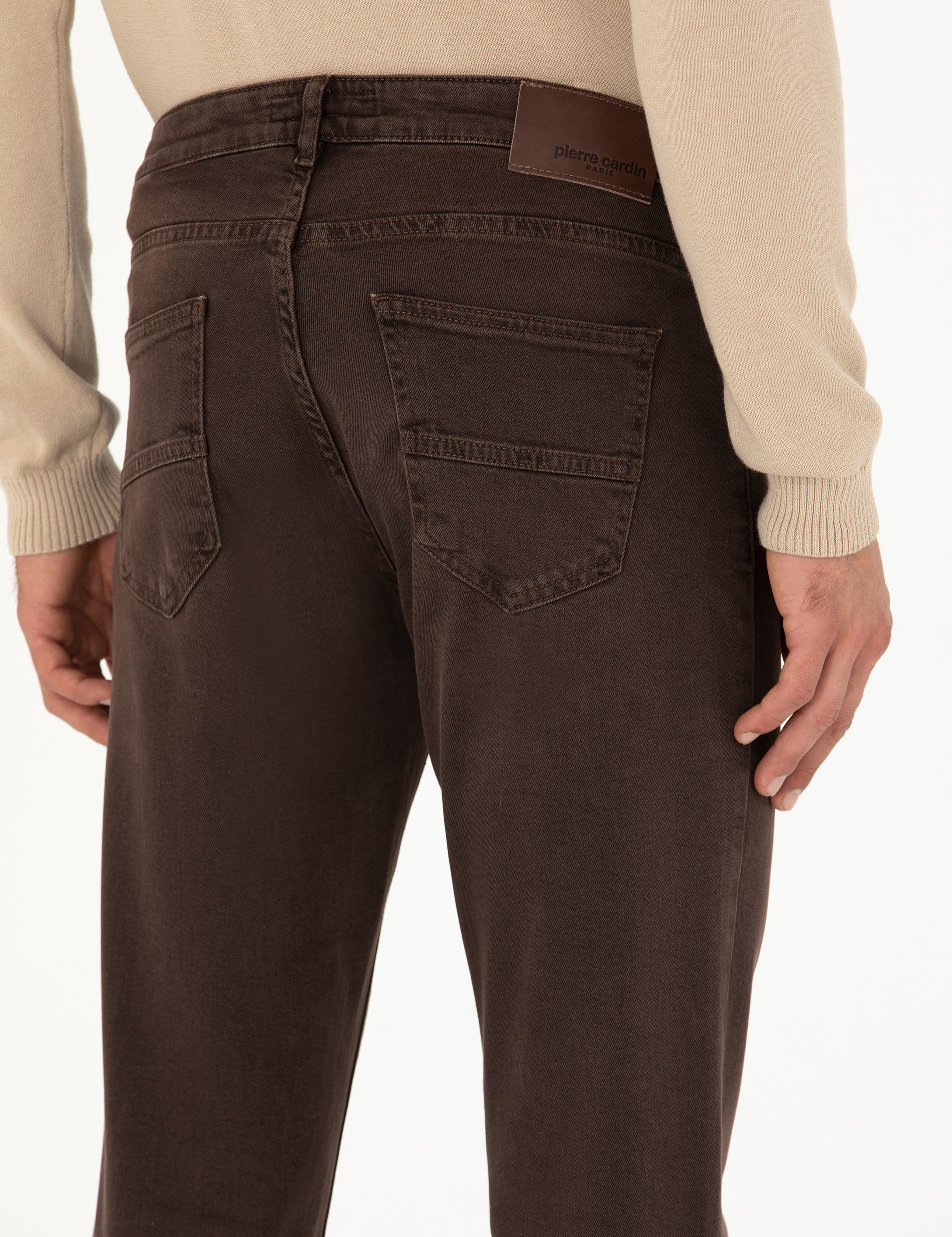 Kahverengi Slim Fit Jean Pantolon - Image 6