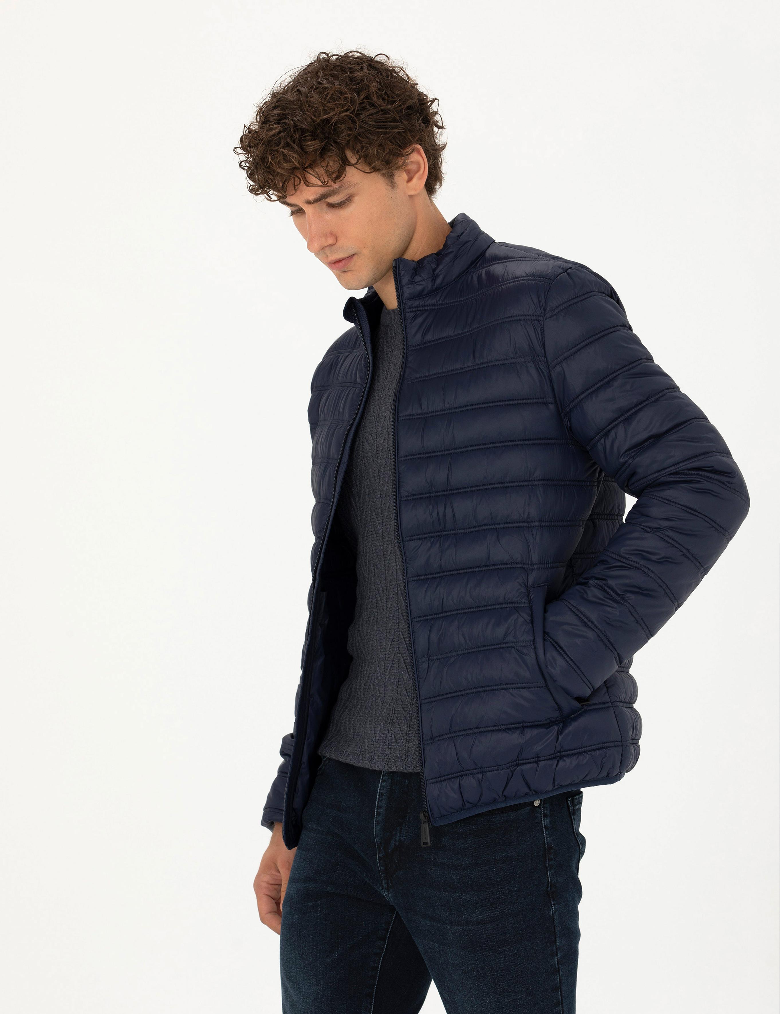 Lacivert Cropped Slim Mont