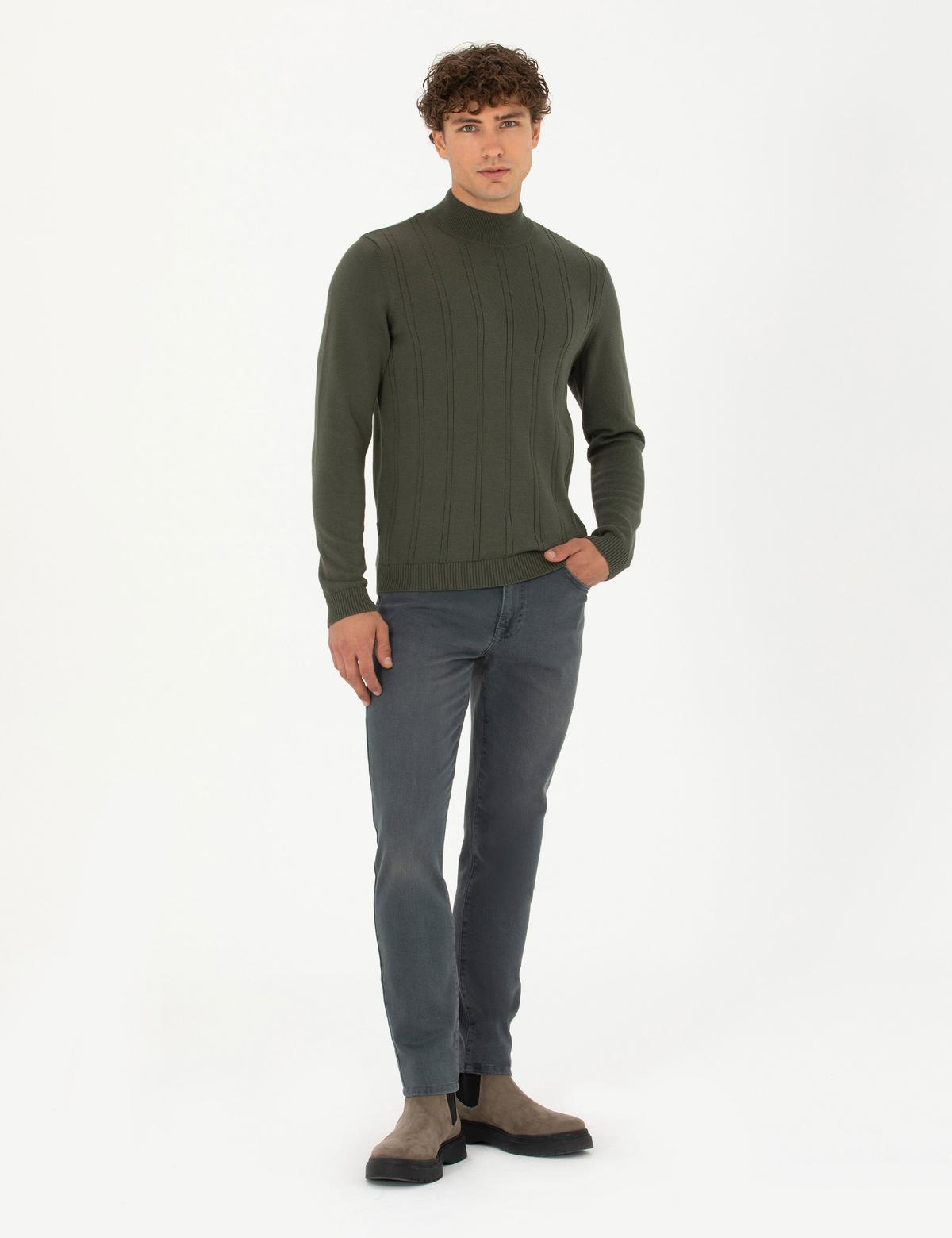 Haki Slim Fit Jean Pantolon
