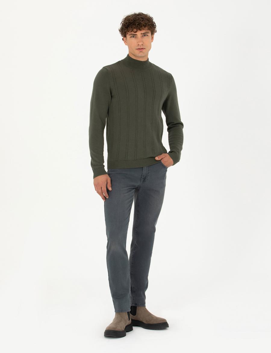 Haki Slim Fit Jean Pantolon