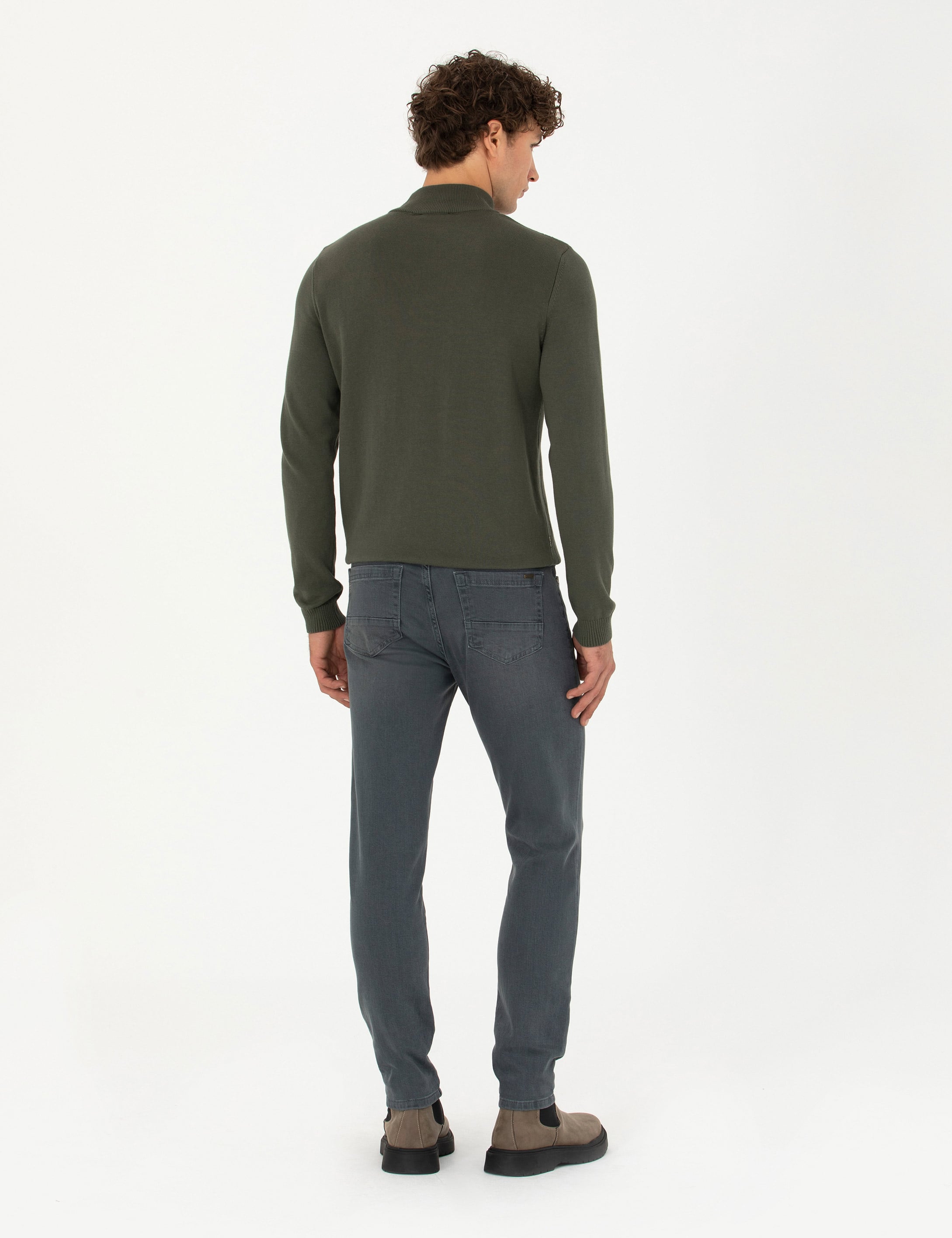Haki Slim Fit Jean Pantolon