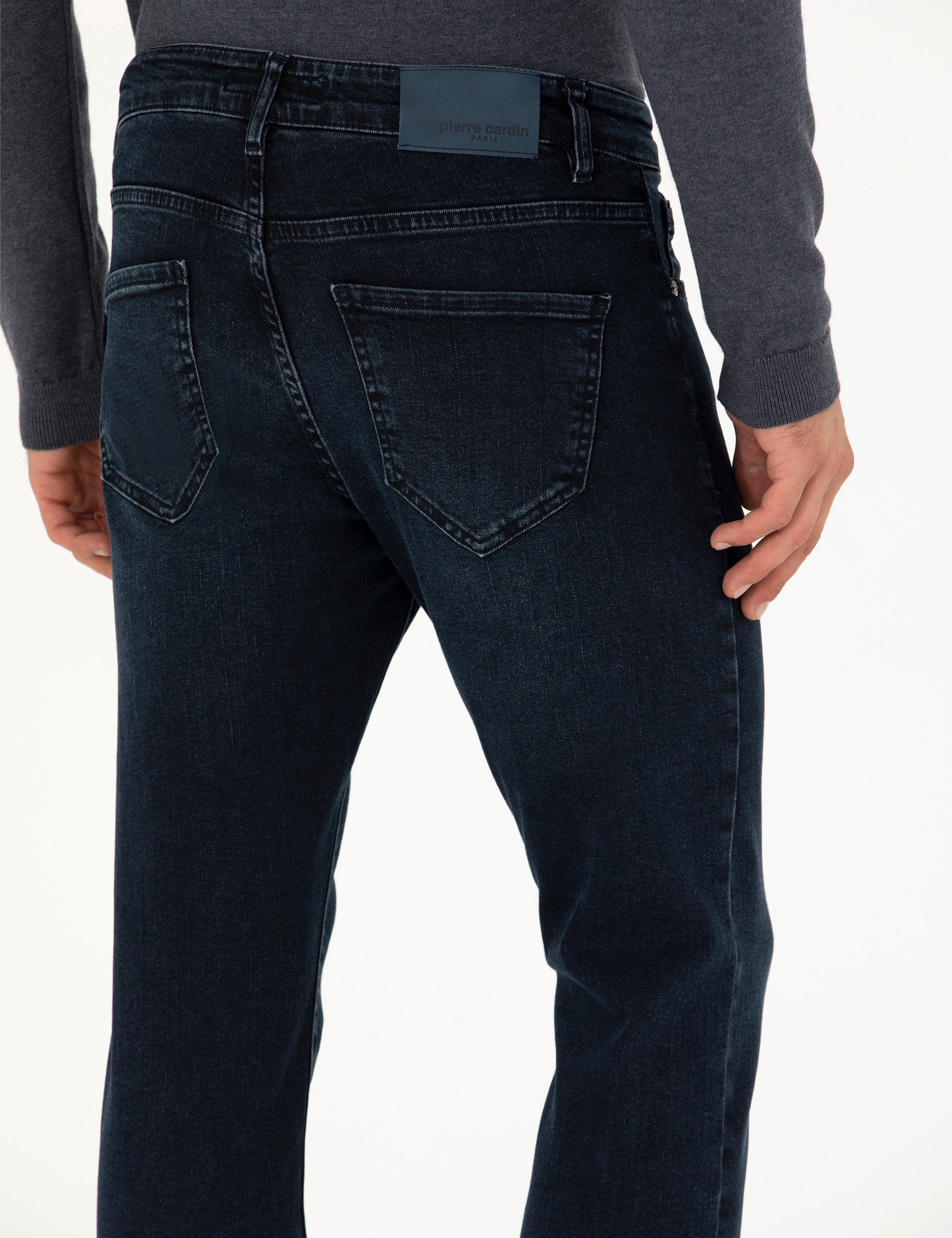 Lacivert Slim Fit Jean Pantolon - Image 7