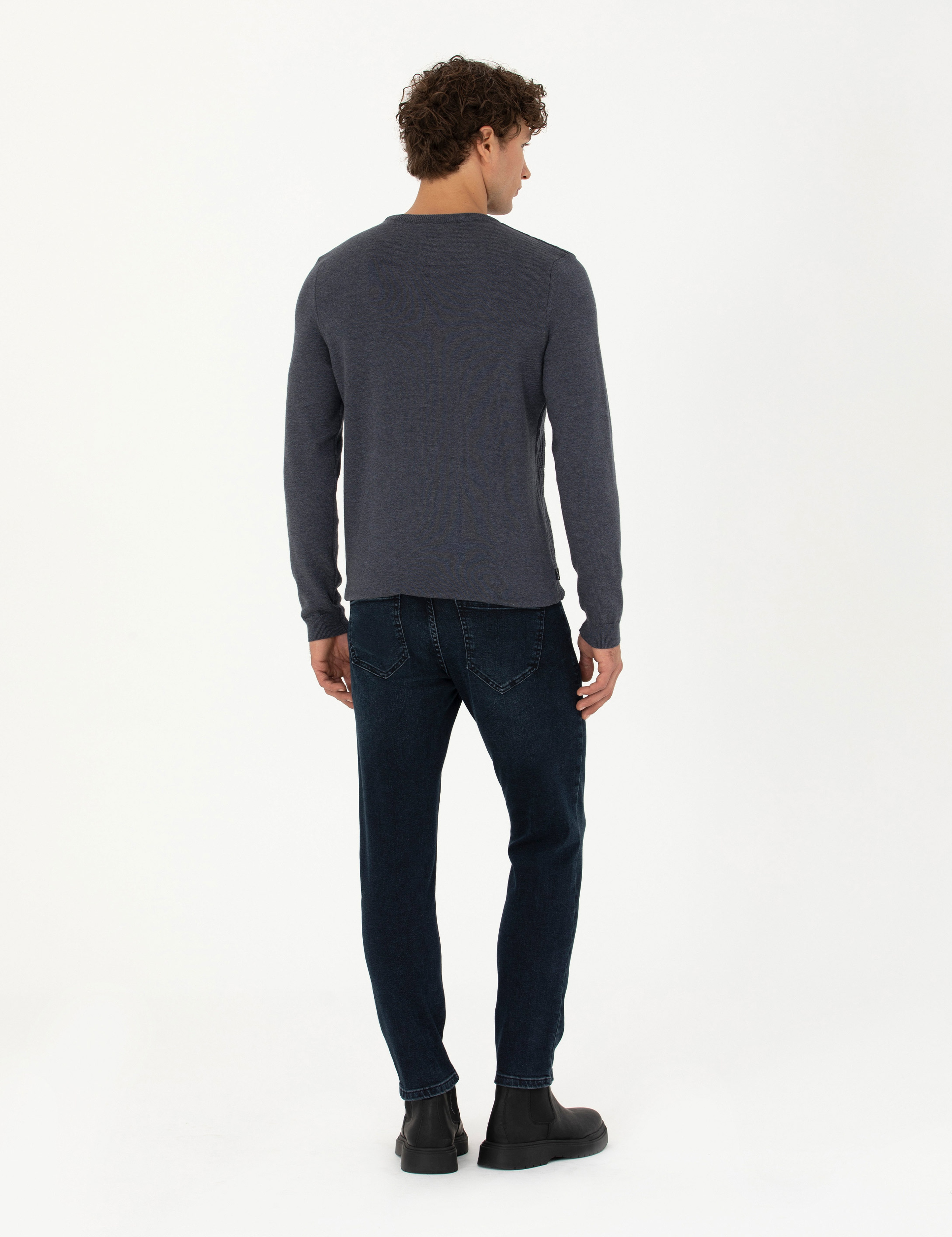 Lacivert Slim Fit Jean Pantolon - Image 4