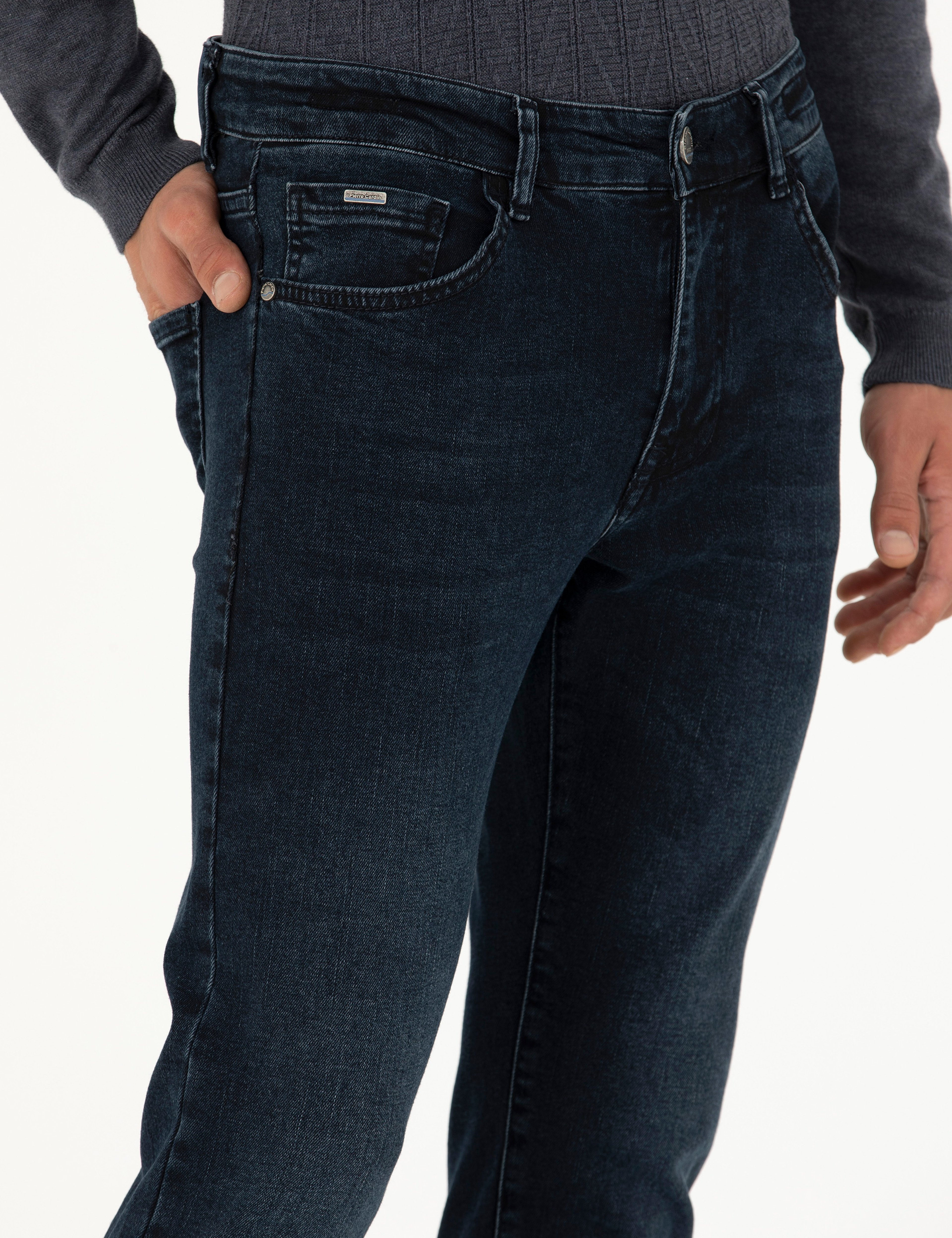 Lacivert Slim Fit Jean Pantolon - Image 5