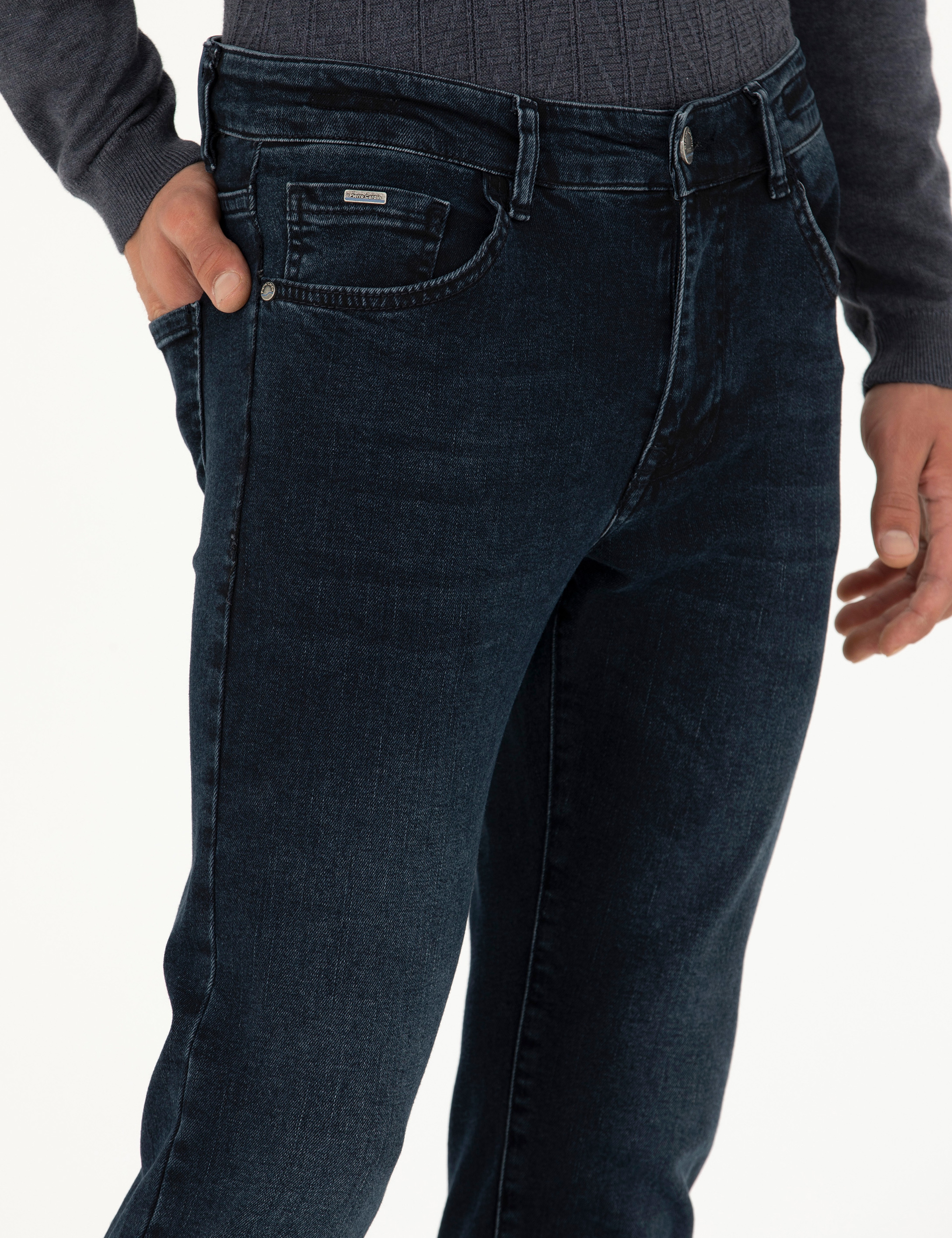Lacivert Slim Fit Jean Pantolon