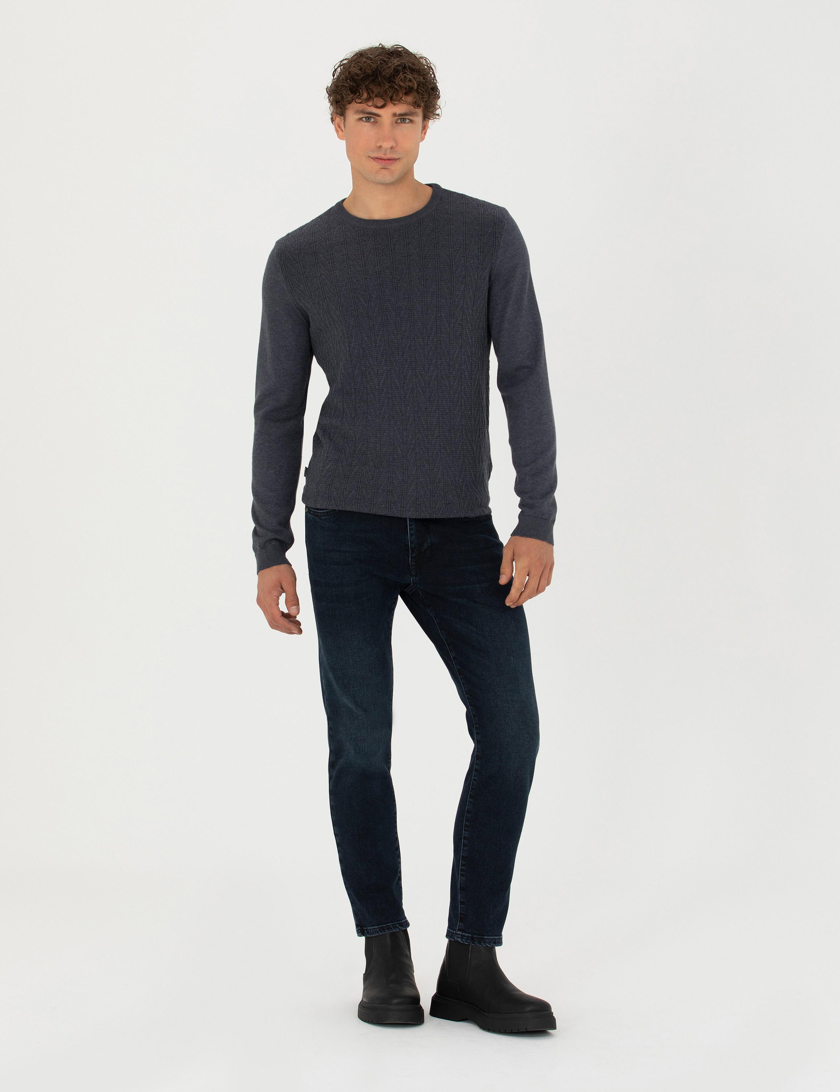 Lacivert Slim Fit Jean Pantolon