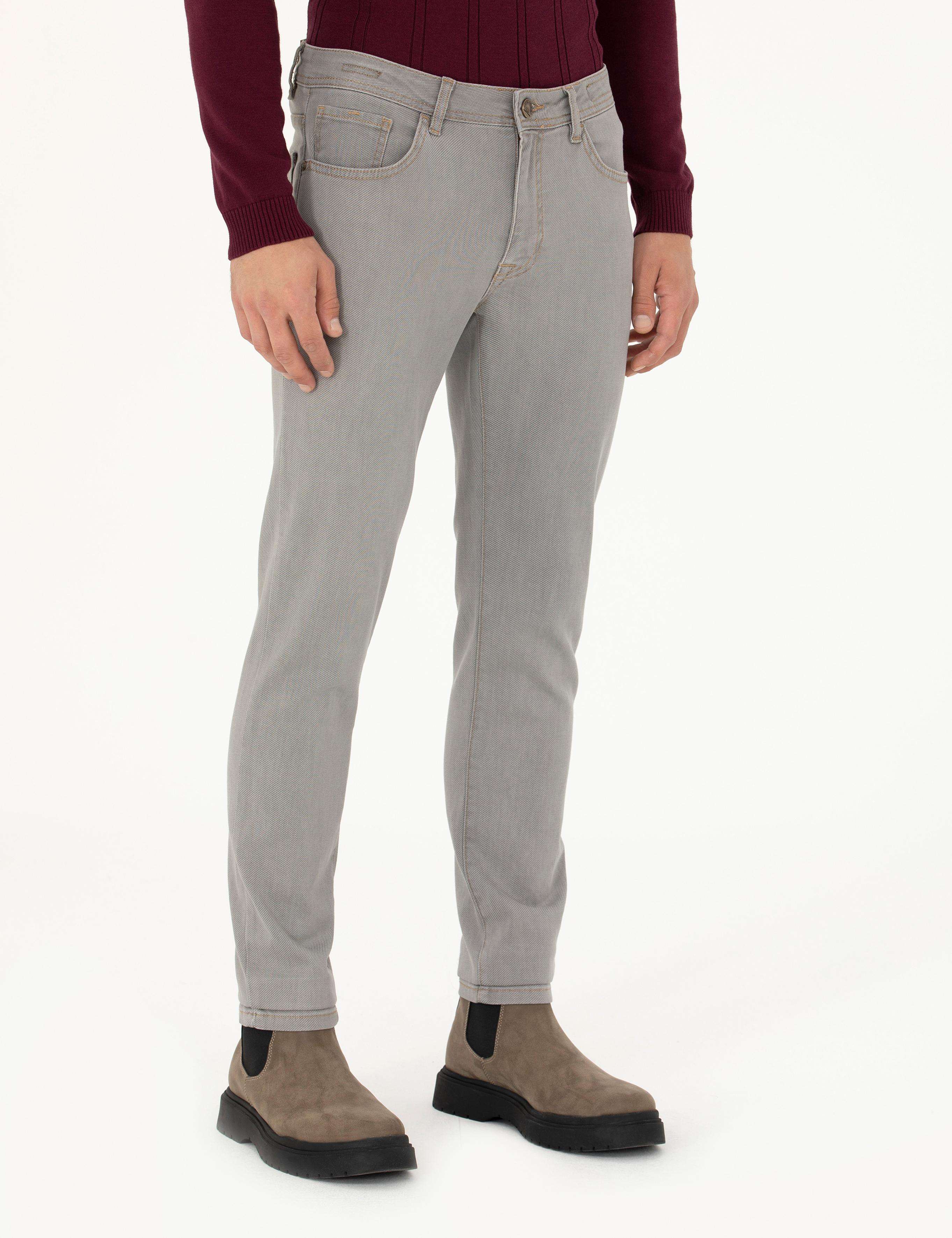 Gri Slim Fit Jean Pantolon