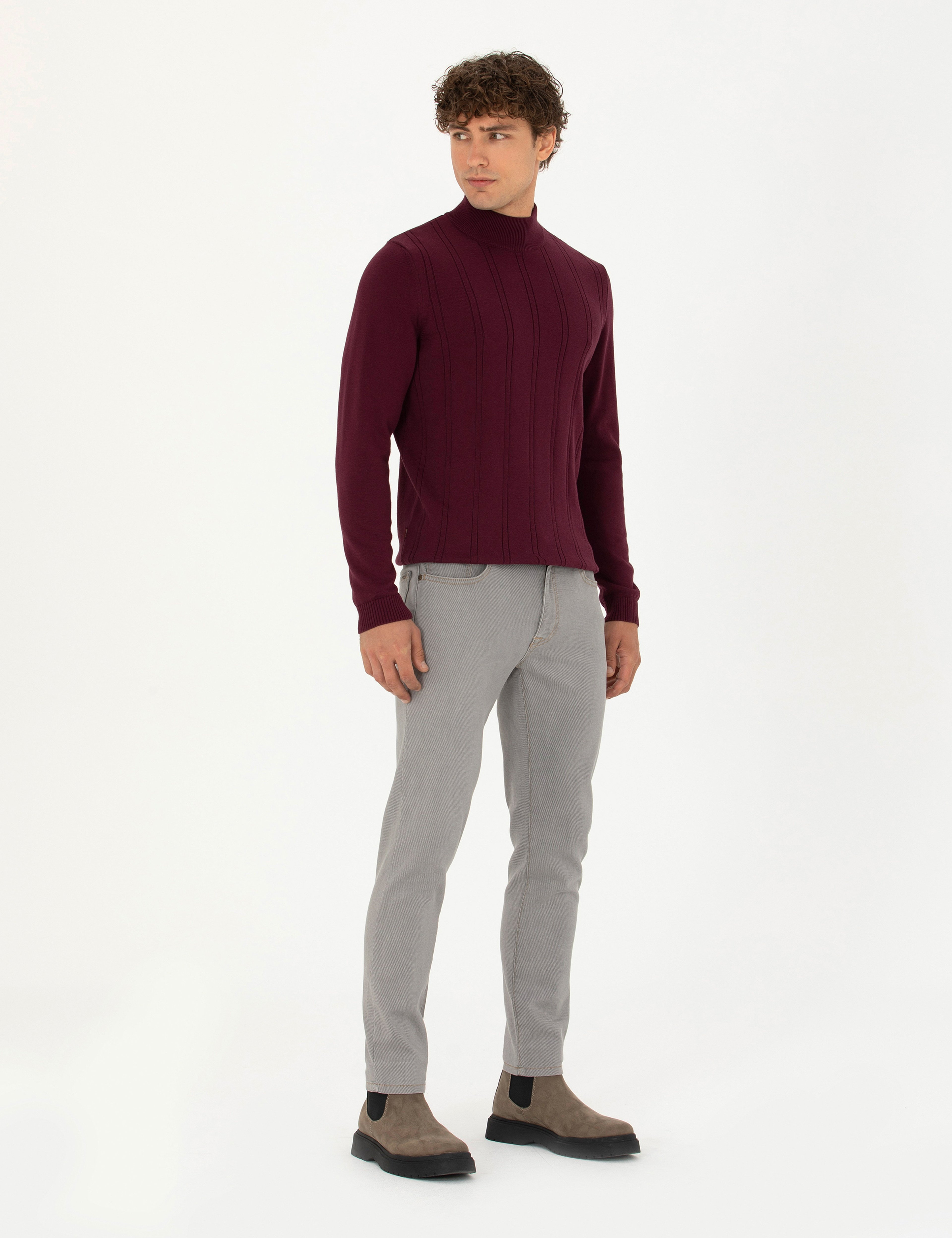 Gri Slim Fit Jean Pantolon - Image 3