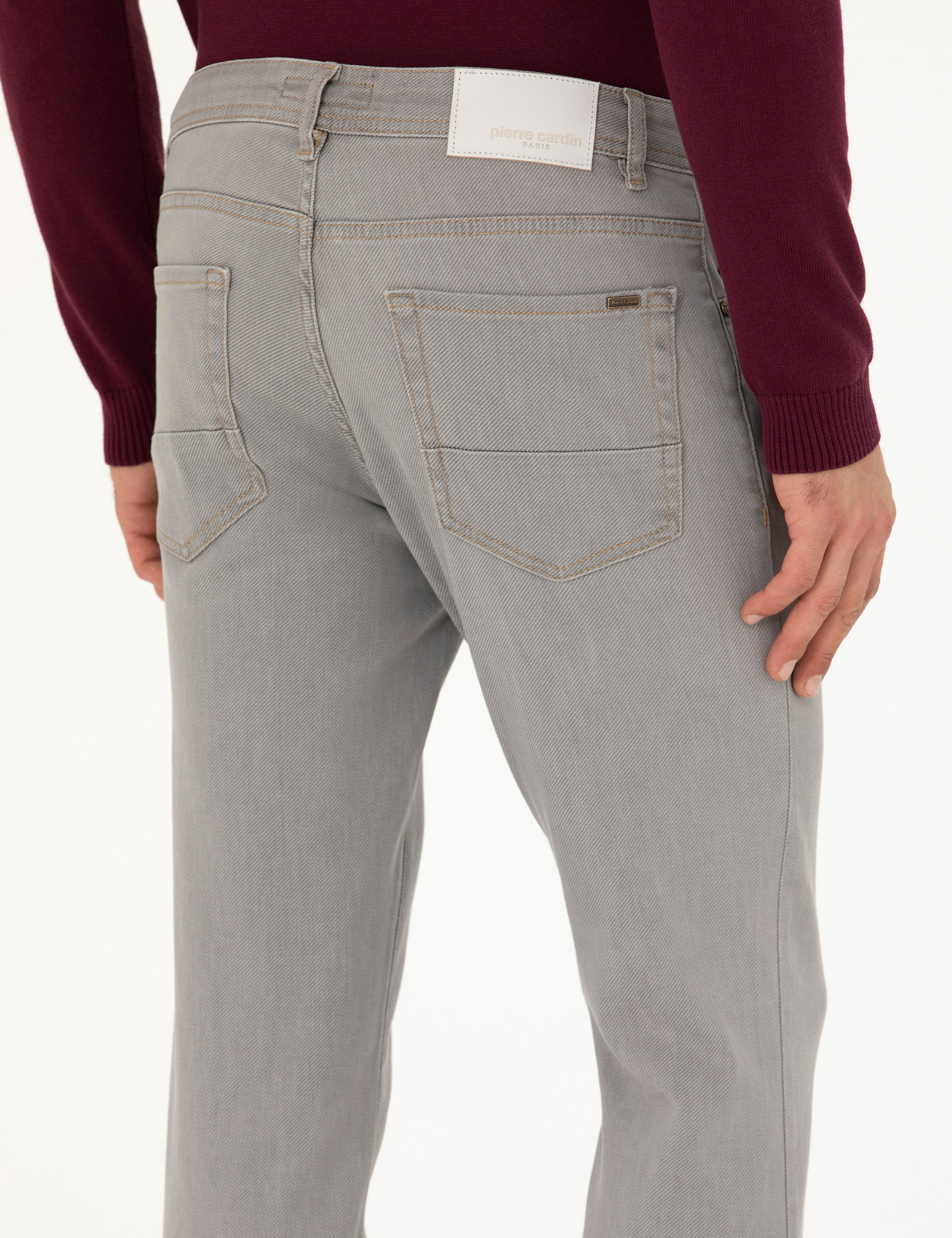 Gri Slim Fit Jean Pantolon - Image 7