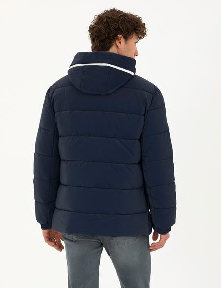 Lacivert Kapüşonlu Spor Mont - 50272325013