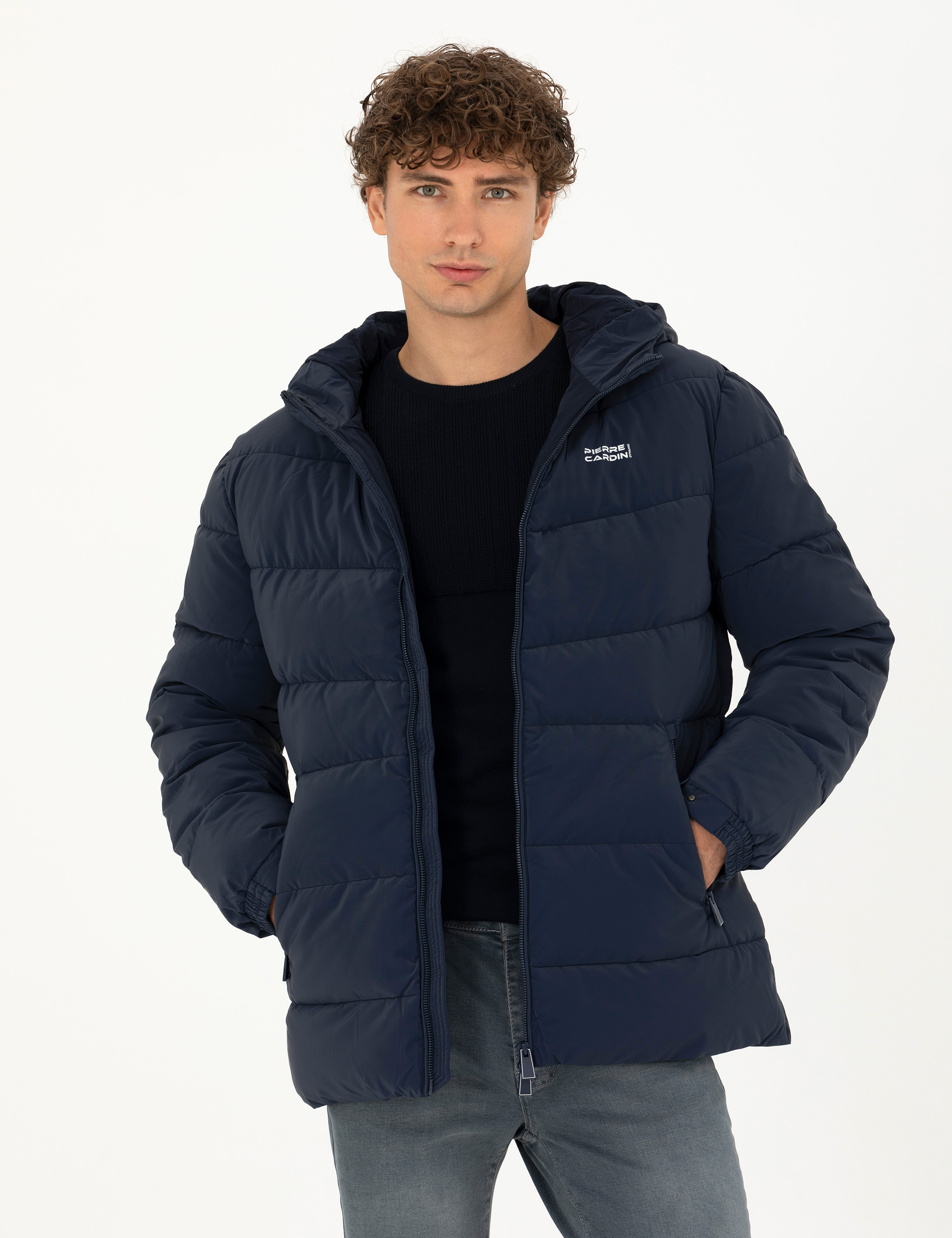 Pierre Cardin Lacivert Kapüşonlu Spor Mont görsel 3