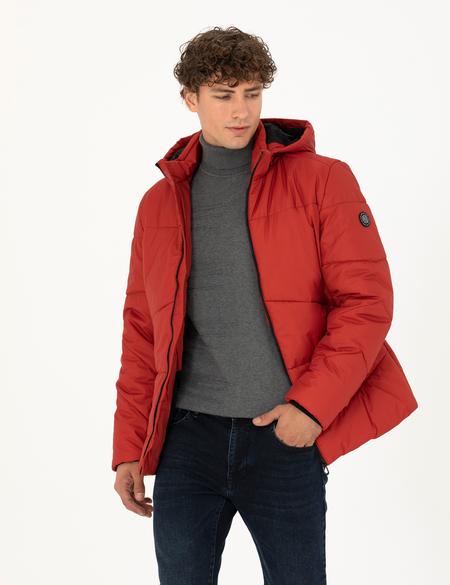 Kiremit Kapüşonlu Şişme Spor Mont - 50275489017