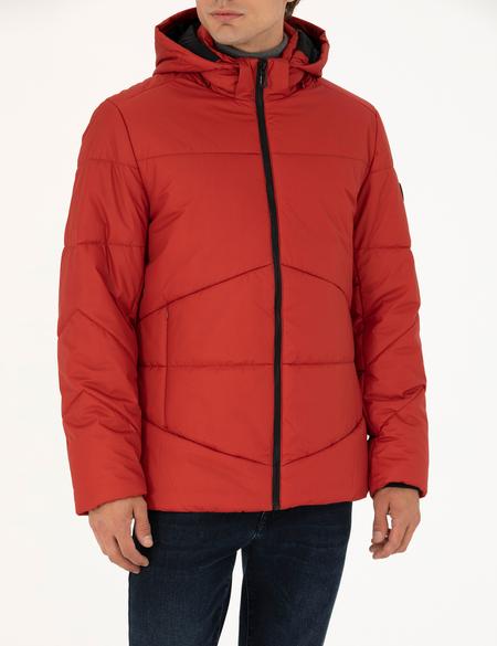 Kiremit Kapüşonlu Şişme Spor Mont - 50275489017