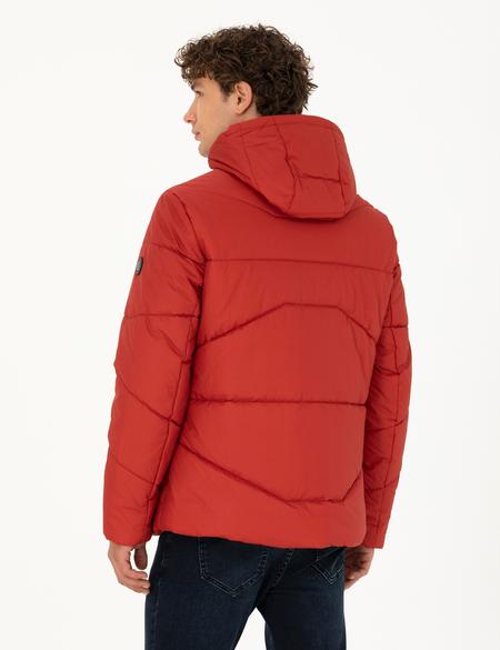 Kiremit Kapüşonlu Şişme Spor Mont - 50275489017